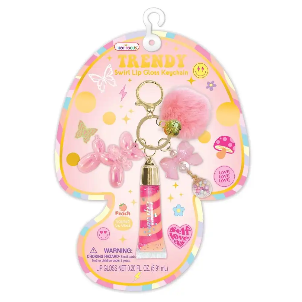 Hot Focus Trendy Swirl Lip Gloss Keychain