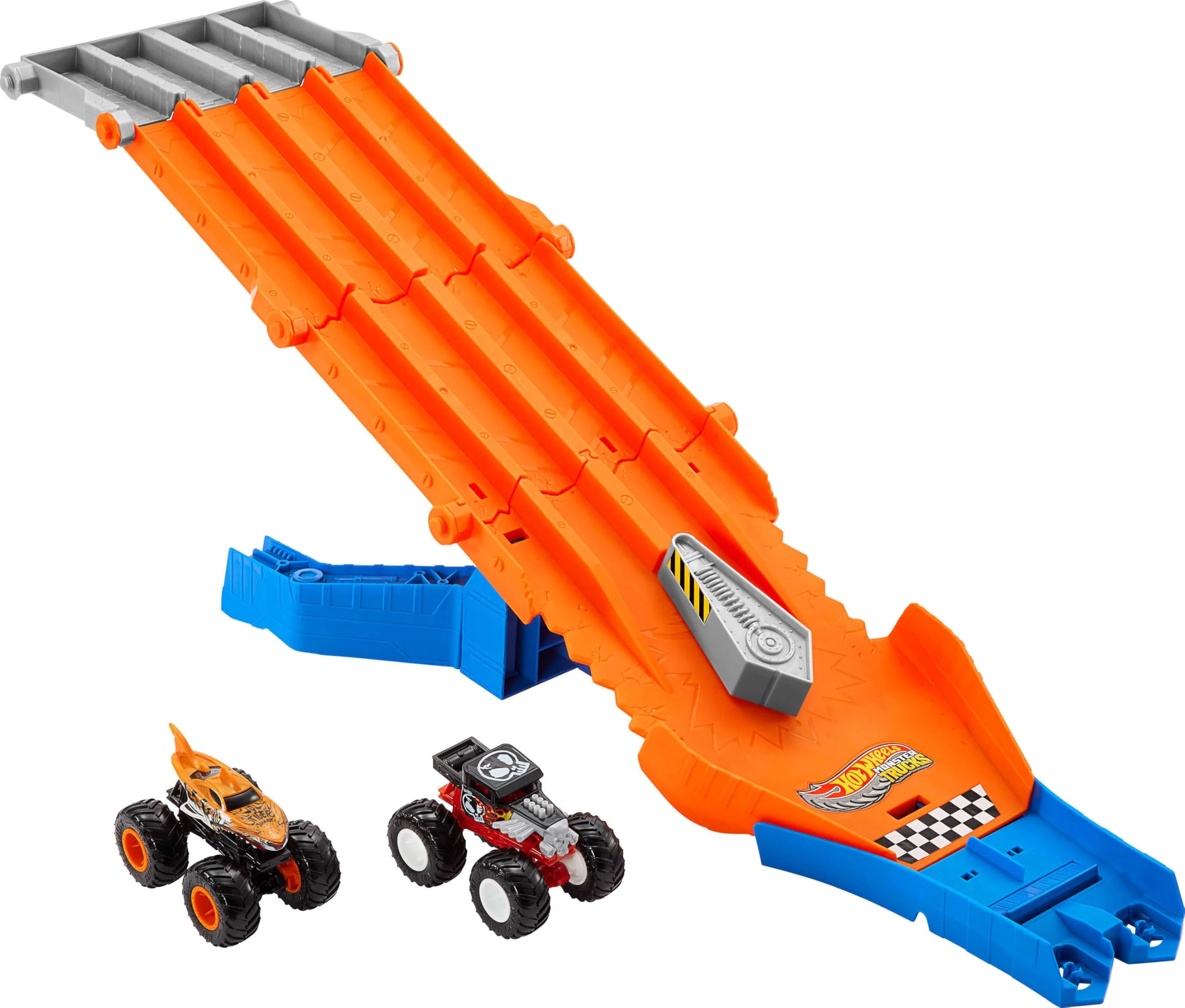 Hot Wheels Monster Truck! Survival Race! Ride On Toy Playset with 2 Mini Cars for Ages 4+ Orange