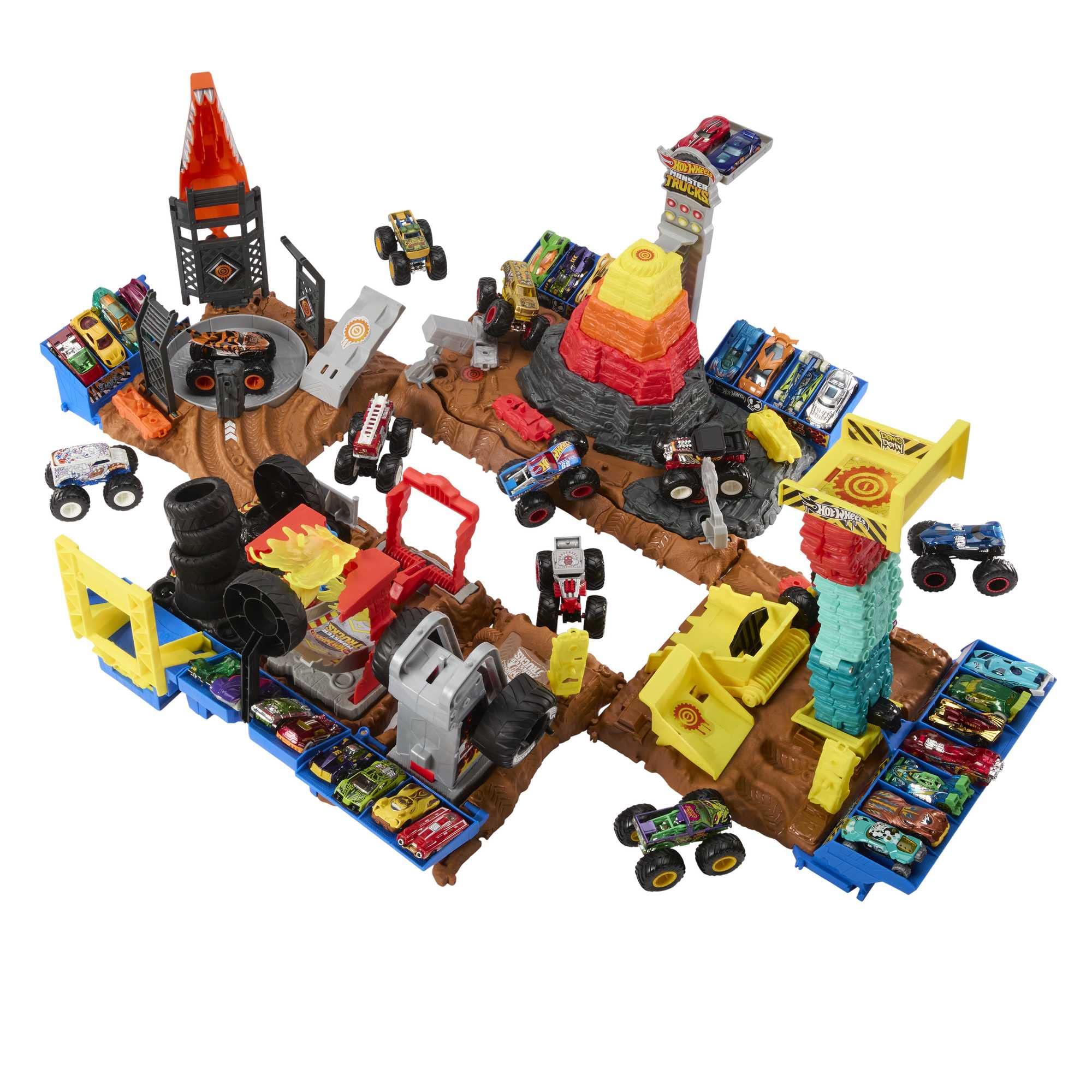 Hot Wheels Monster Trucks Arena Smashers Race Ace Smash Race Challenge Playset with 1:64 Scale Race Ace Toy Truck and 1 Crushable Car - Image 3
