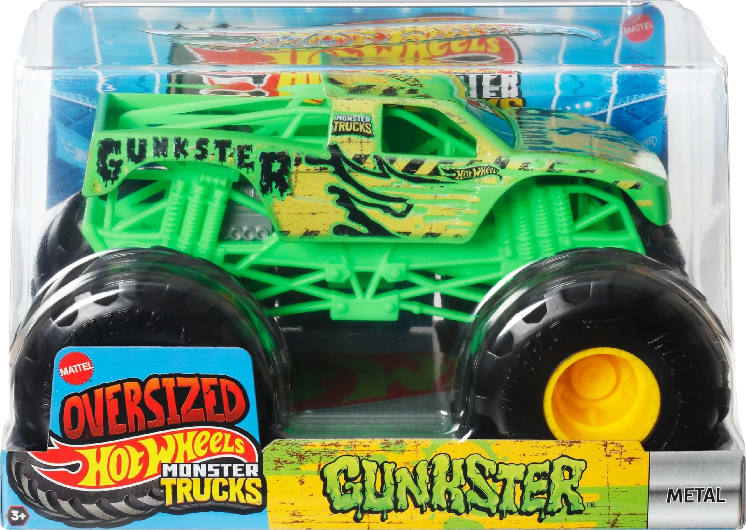 Hot Wheels Monster Trucks, Oversized Monster Truck, 1:24 Scale Die-Cast Toy Truck with Giant Wheels and Cool Designs - Image 3