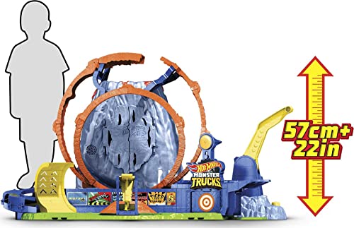 Hot Wheels Monster Trucks, T-Rex Volcano Playset with Lights and Sounds, Includes 1:64 Scale Race Ace Monster Truck and 1:64 Scale Die-Cast Toy Car - Image 5