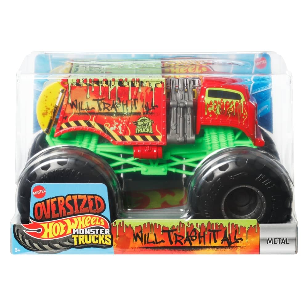 Hot Wheels Monster Trucks Will Trash It All 1:24 Scale Toy Vehicle for Ages 3+