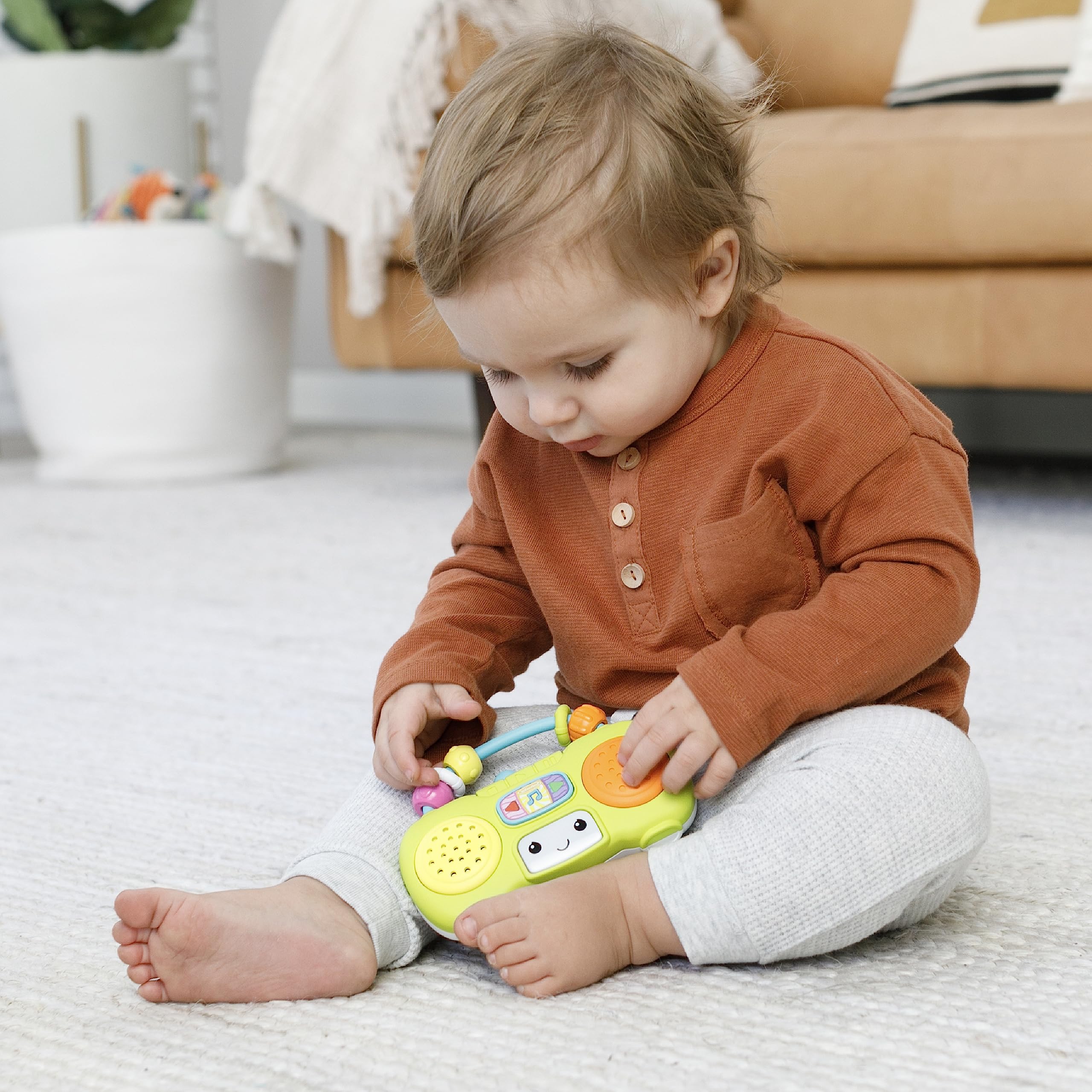 Infantino Music & Light Pretend Mini Boombox - Fine Motor Skills with Melodies & Sounds for Infants & Toddlers, 6M+ - Image 2
