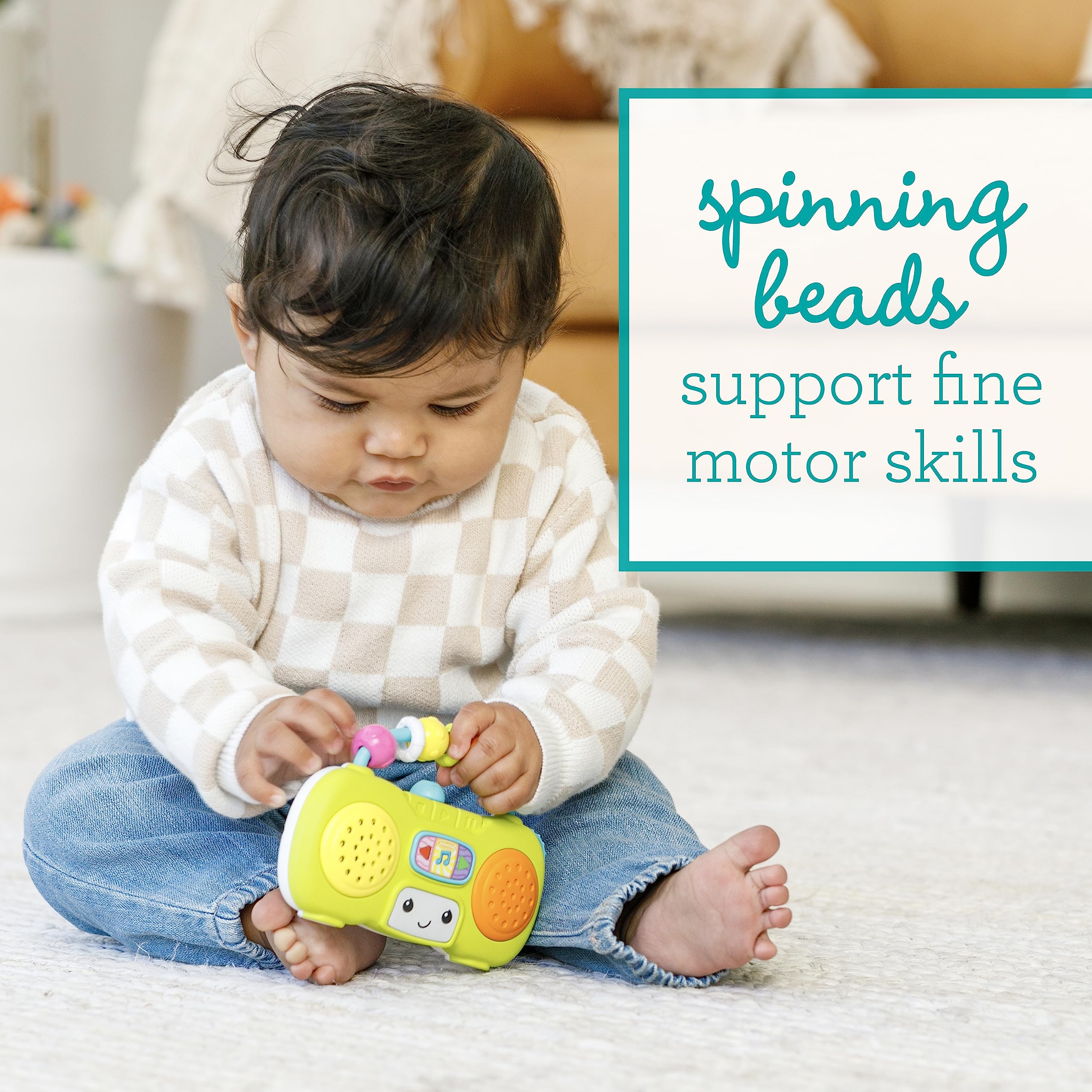 Infantino Music & Light Pretend Mini Boombox - Fine Motor Skills with Melodies & Sounds for Infants & Toddlers, 6M+ - Image 6