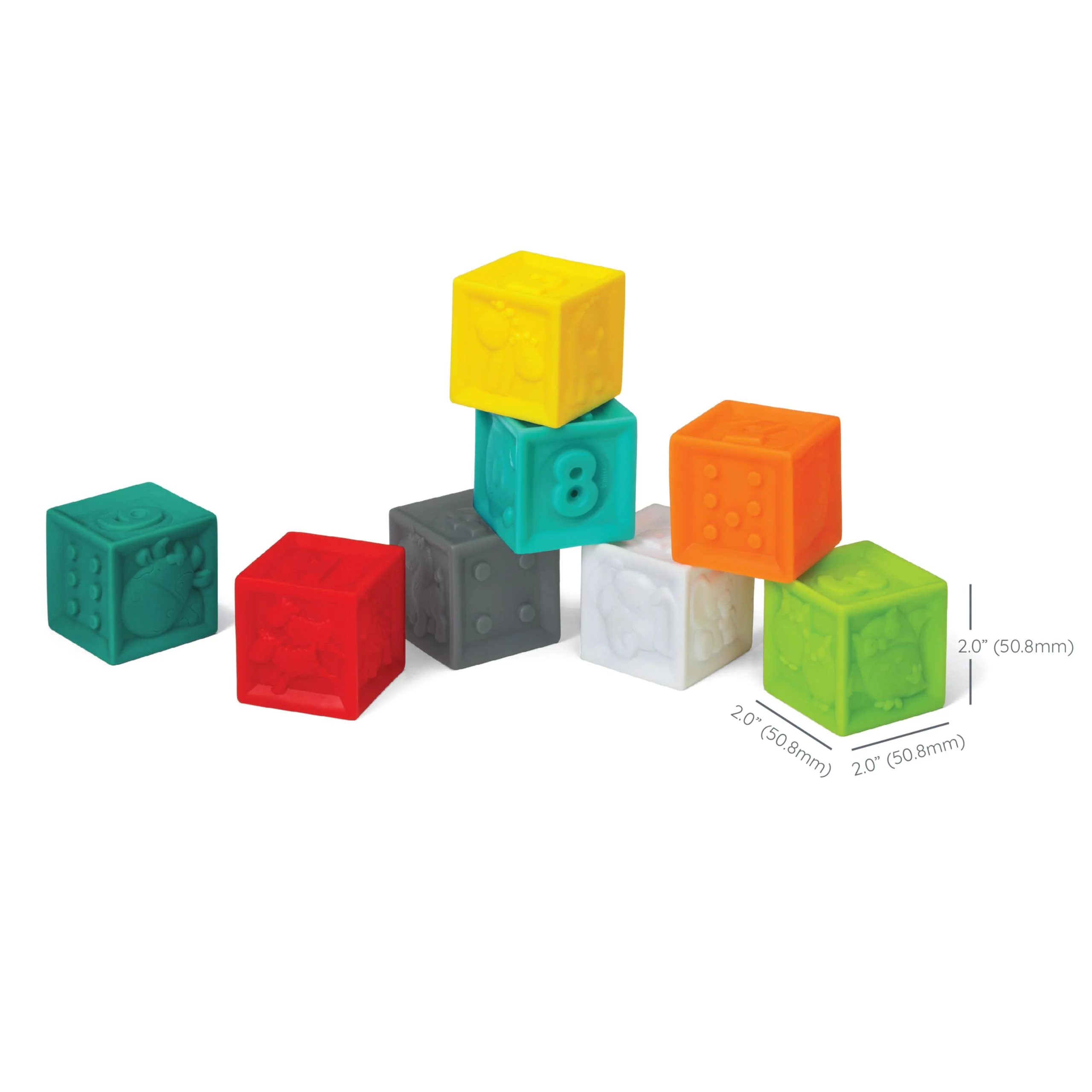 Baby Toy, Infantino Squeeze and Stack Block Set - Colorful Textured Soft Blocks, Includes Numbers, Animals and Shapes, Ages 6 Months + - Image 2