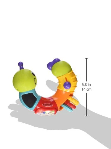 Infantino Topsy Turby Twist and Play Caterpillar Rattle - Rotating Body, Sliding Rings, Mirror & Noise Makers - Activity Toy for Ages 6 Months + - Image 2