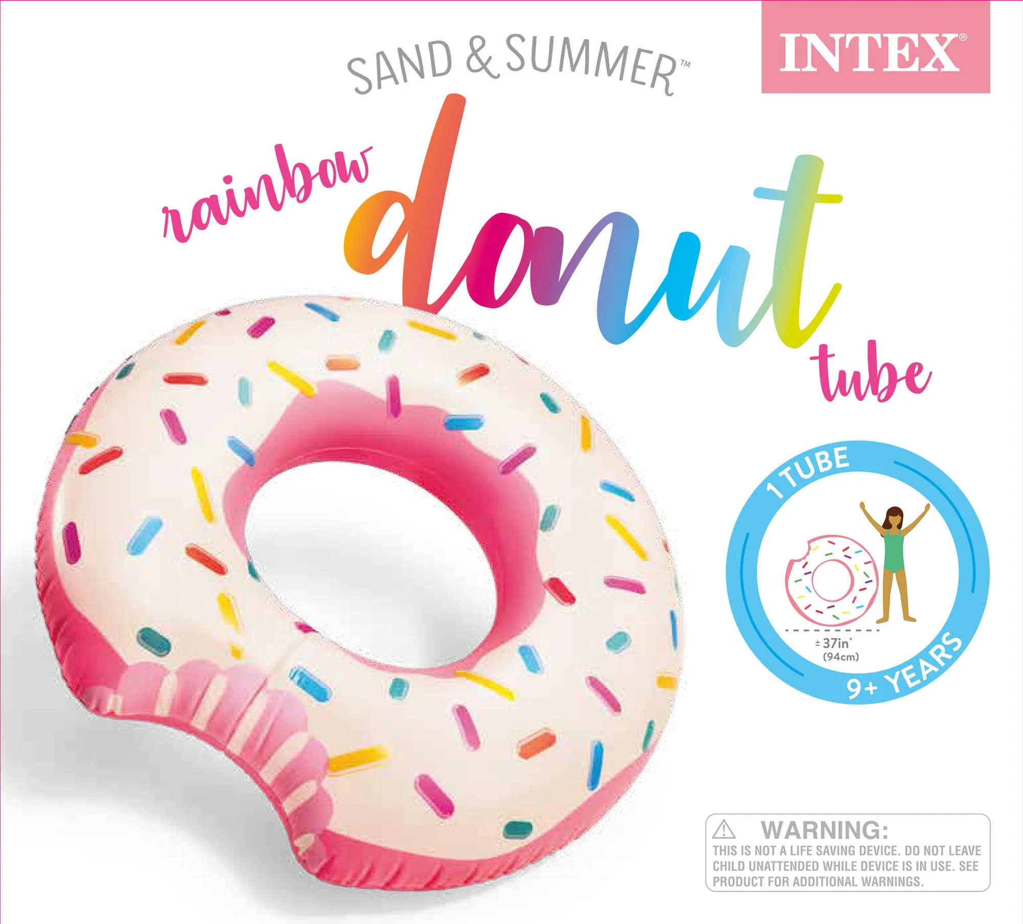 Intex Rainbow Donut Tube Inflatable Tube - Image 3