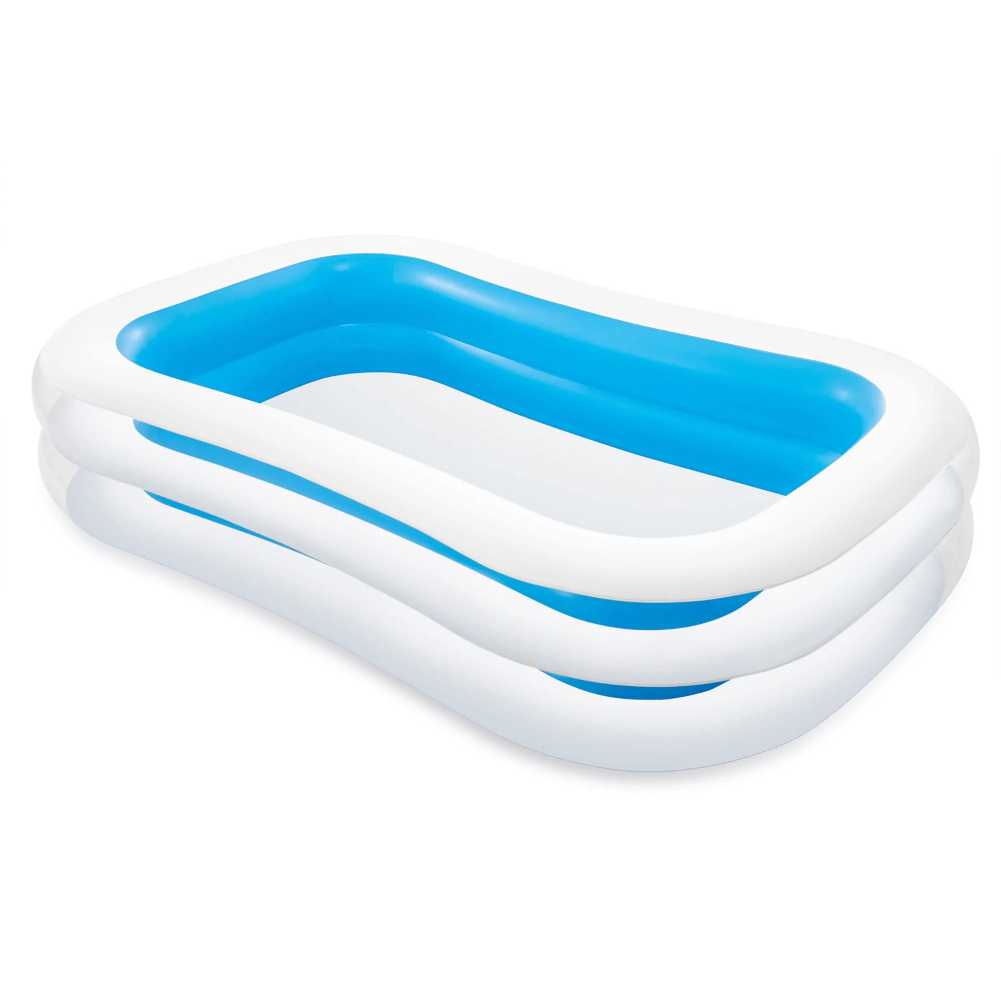 Intex 56483EP Inflatable 8.5' x 5.75' Swim Center Family Pool for 2-3 Kids, Backyard Splash Pool for Children 6+ Years Old, 198-Gallons, Blue & White - Image 2