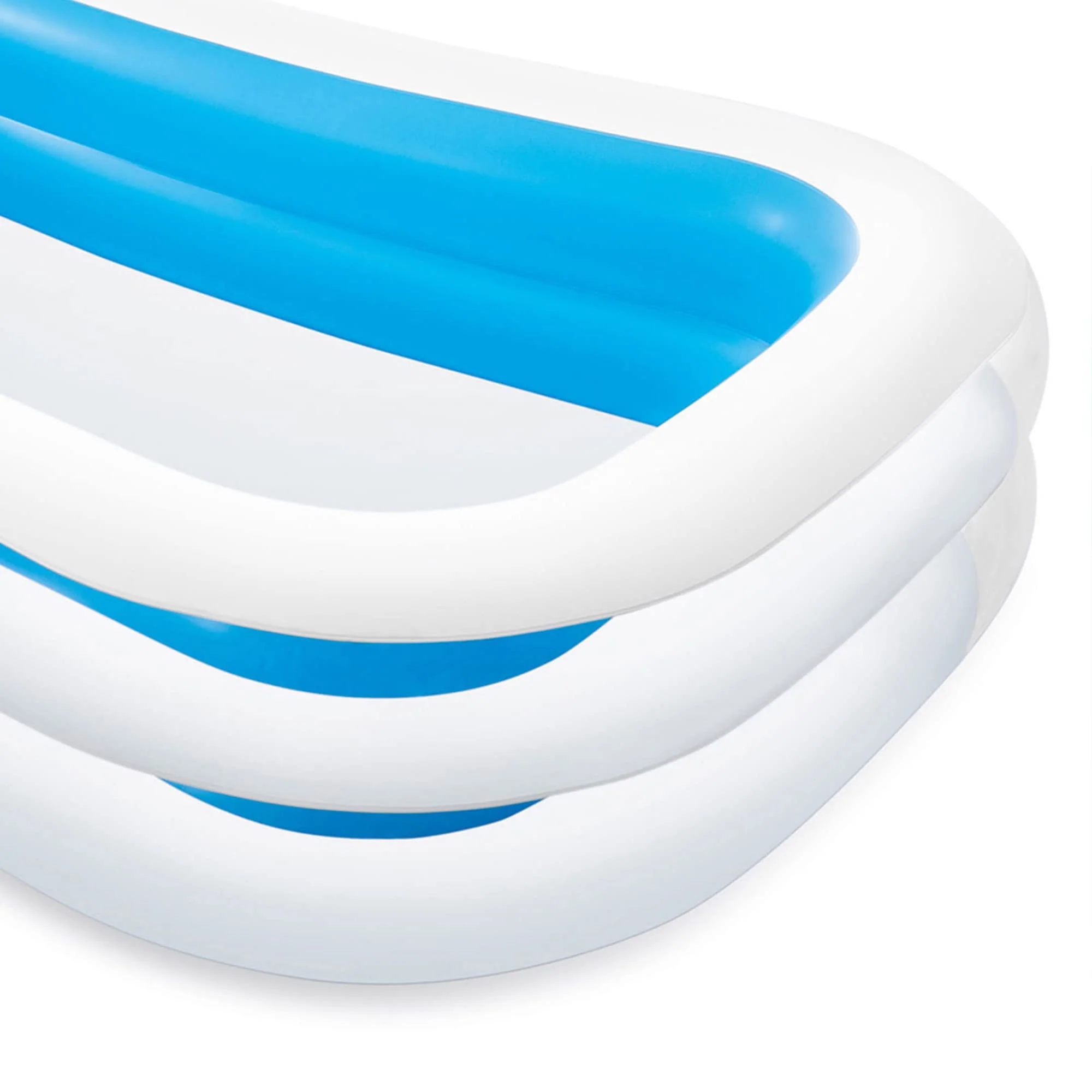 Intex 56483EP Inflatable 8.5' x 5.75' Swim Center Family Pool for 2-3 Kids, Backyard Splash Pool for Children 6+ Years Old, 198-Gallons, Blue & White - Image 8