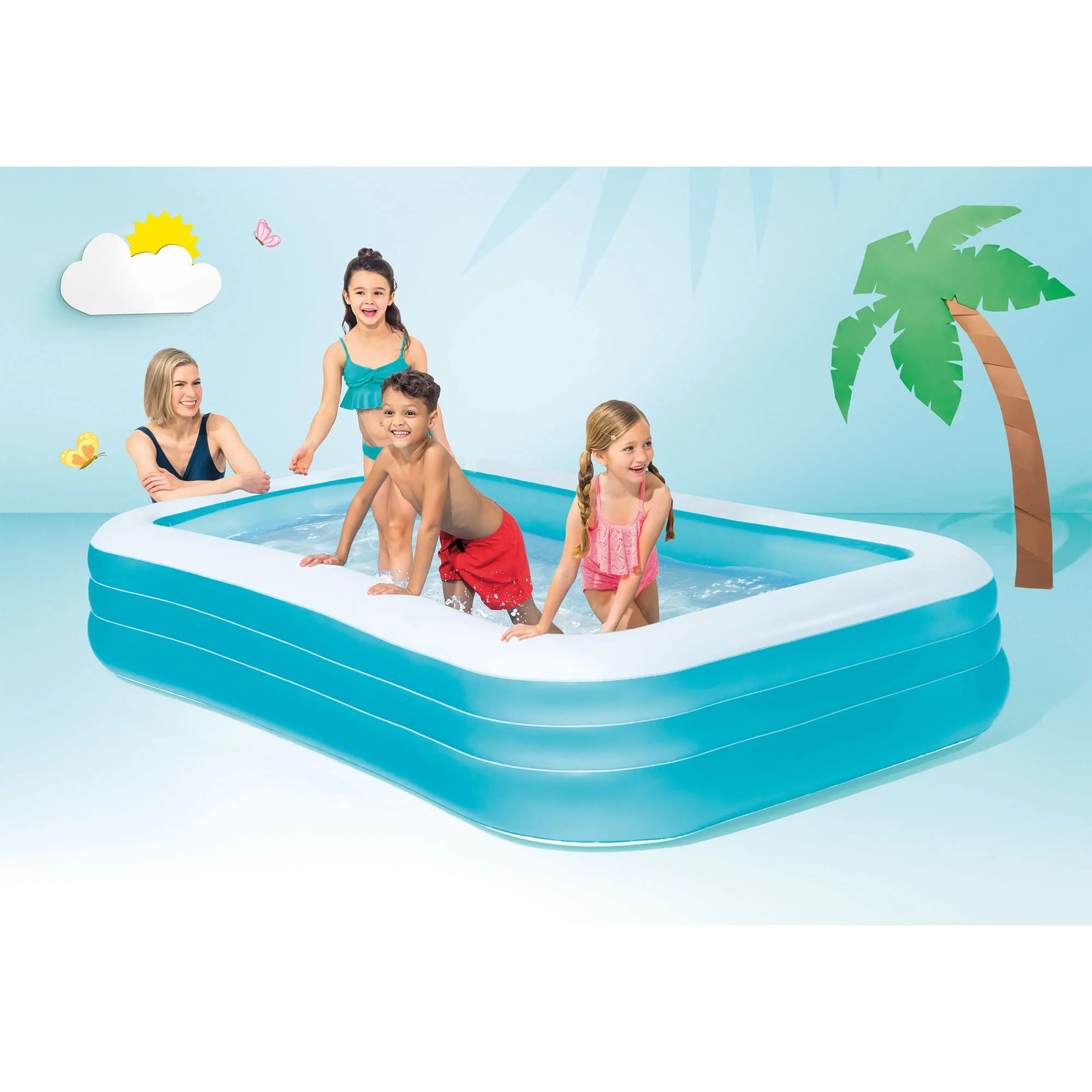 INTEX 58484EP Swim Center Inflatable Family Pool: 277 Gallon Capacity – 120" x 72" x 22" – Blue - Image 6