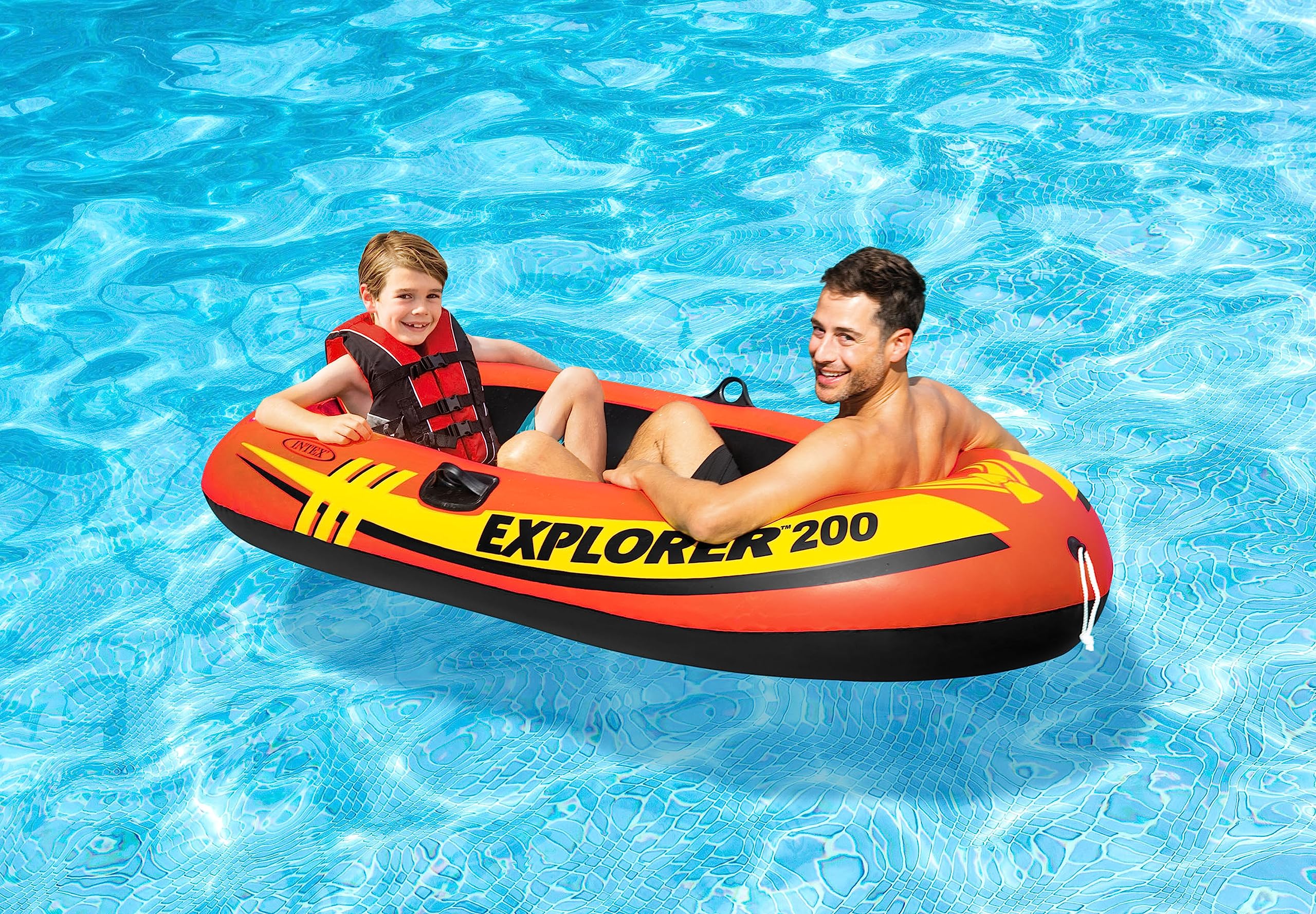 Intex Explorer 200 Inflatable 2 Person Capacity Pool & Lake Fishing Raft Boat - Image 2