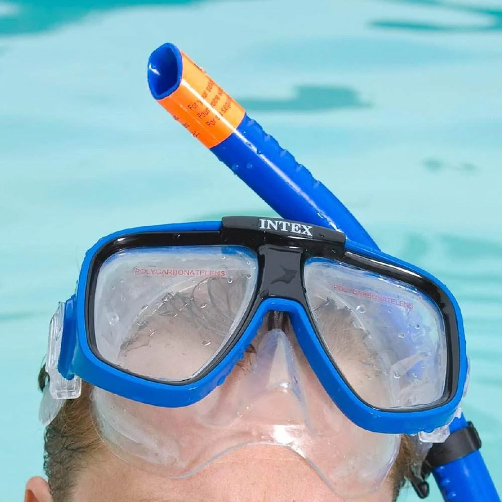Intex Reef Rider Diving Mask & Easy Flow Snorkel Set for Ages 14+, Colors Vary - Image 4