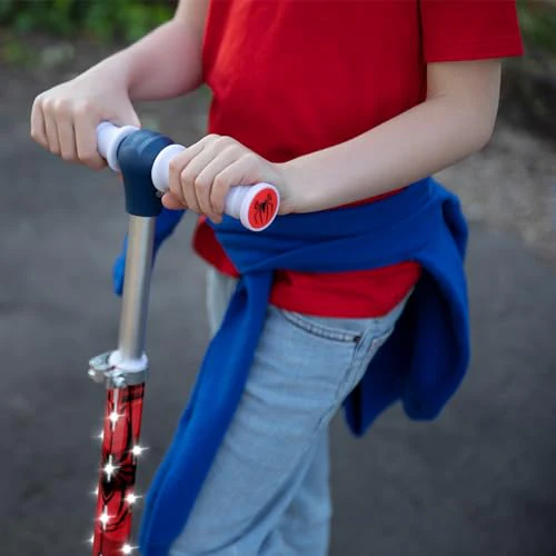Jetson Marvel Spider-Man 2-Wheel Light-Up Kids Kick Scooter, LED Lights on Handlebar, Stem, Wheels & Deck, Adjustable Handlebar, Rear Brake, Lightweight, Easy-Fold Mechanism, Ages 5+, JSPMN-2KIK - Image 3