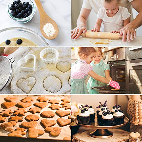 Kids Cooking Baking Set 17Pcs, Kids Chef Role Play Costume Set - Chef Hat and Matching Pink Apron Children Dress up - Image 5
