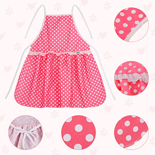 Kids Cooking Baking Set 17Pcs, Kids Chef Role Play Costume Set - Chef Hat and Matching Pink Apron Children Dress up - Image 7