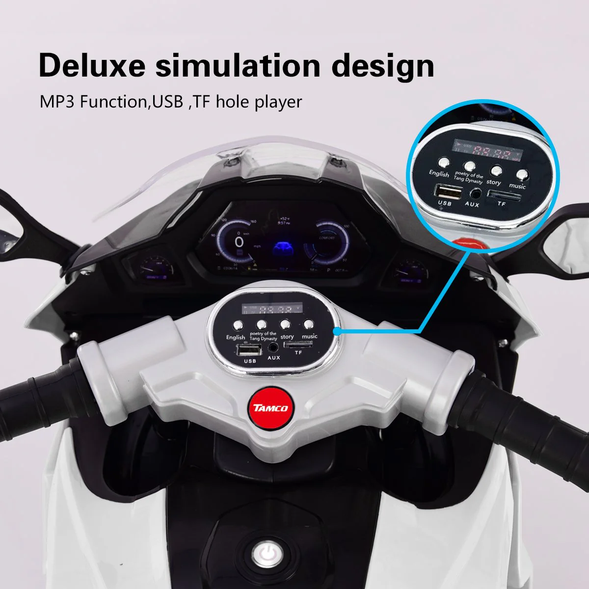 TAMCO Ride on Motorcycle for Kids, 3 Twinkling Wheels Electric Ride on Toy, 12 V Kids Motorcycle (TAMCO-1200) - Image 9