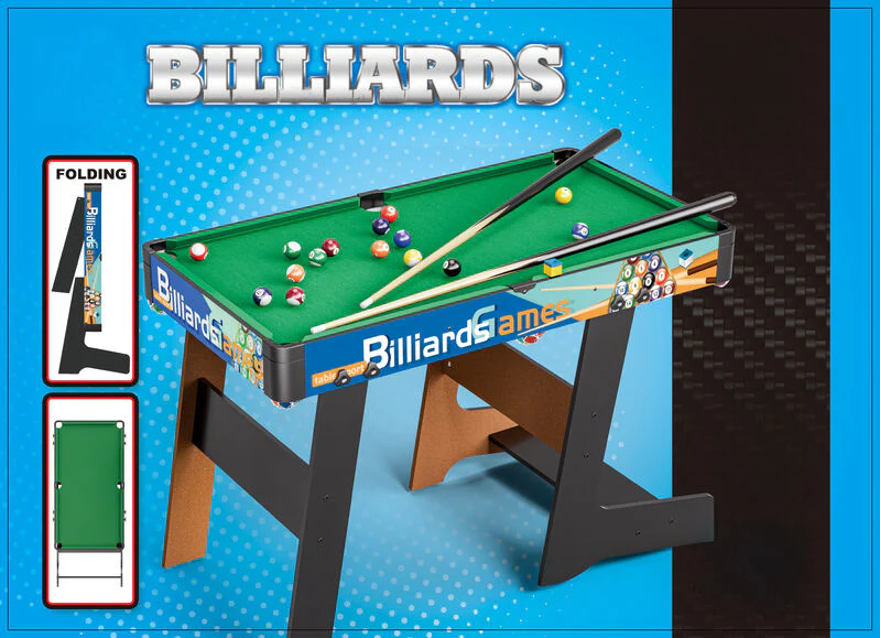 Kids Mini Pool Table Folding Billiard Game Set With Cues Balls Triangle Chalk, 36 Inch - Image 3
