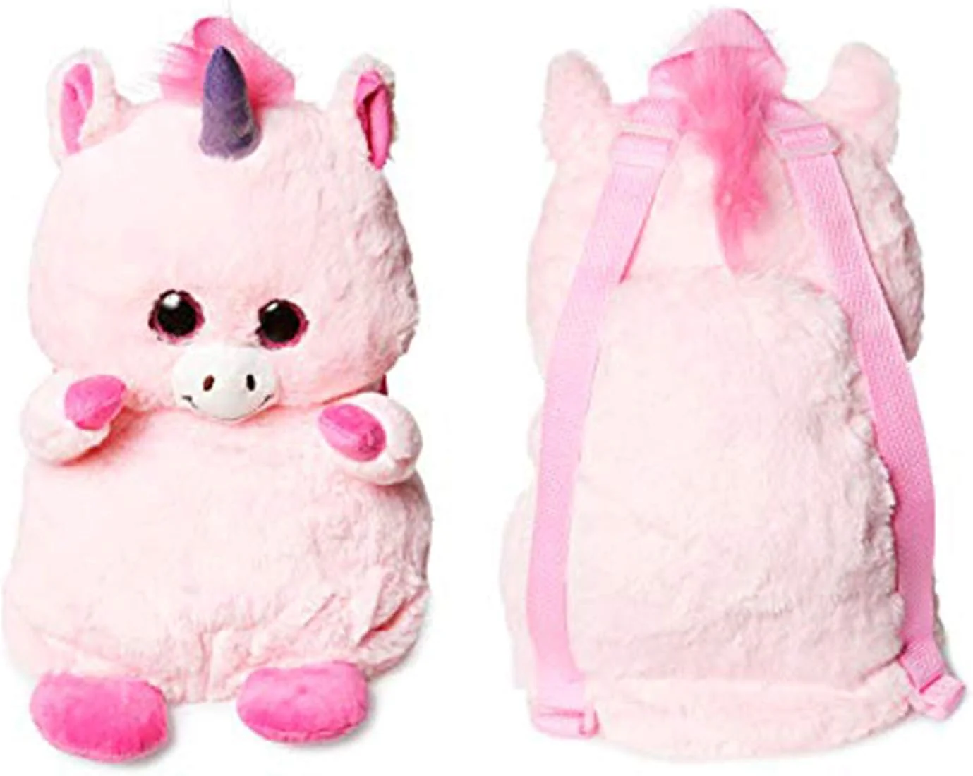 Kids Plush Backpack Pink Unicorn 14"