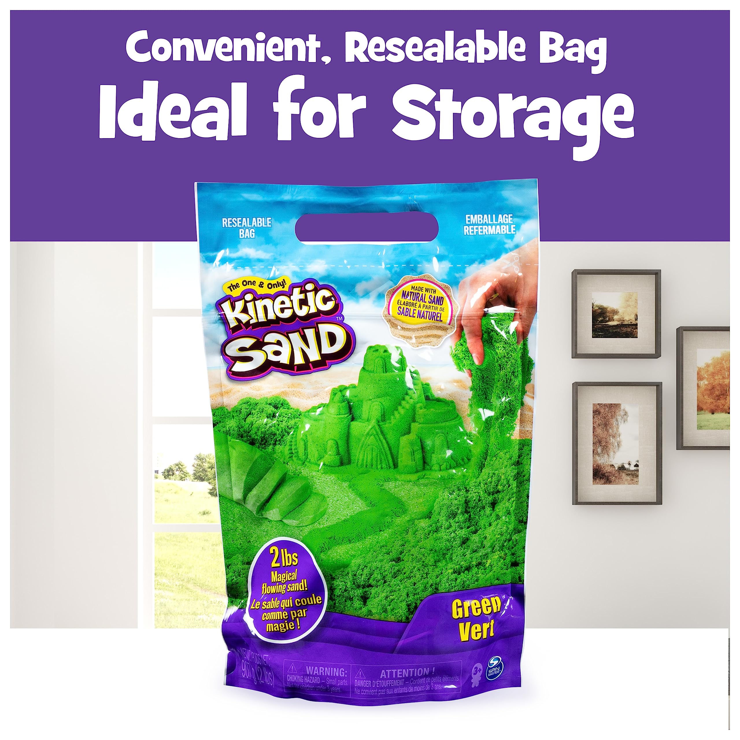 Kinetic Sand, The Original Moldable Sensory Play Sand Toys for Kids, 2 lb. Resealable Bag, Ages 3+ - Image 5