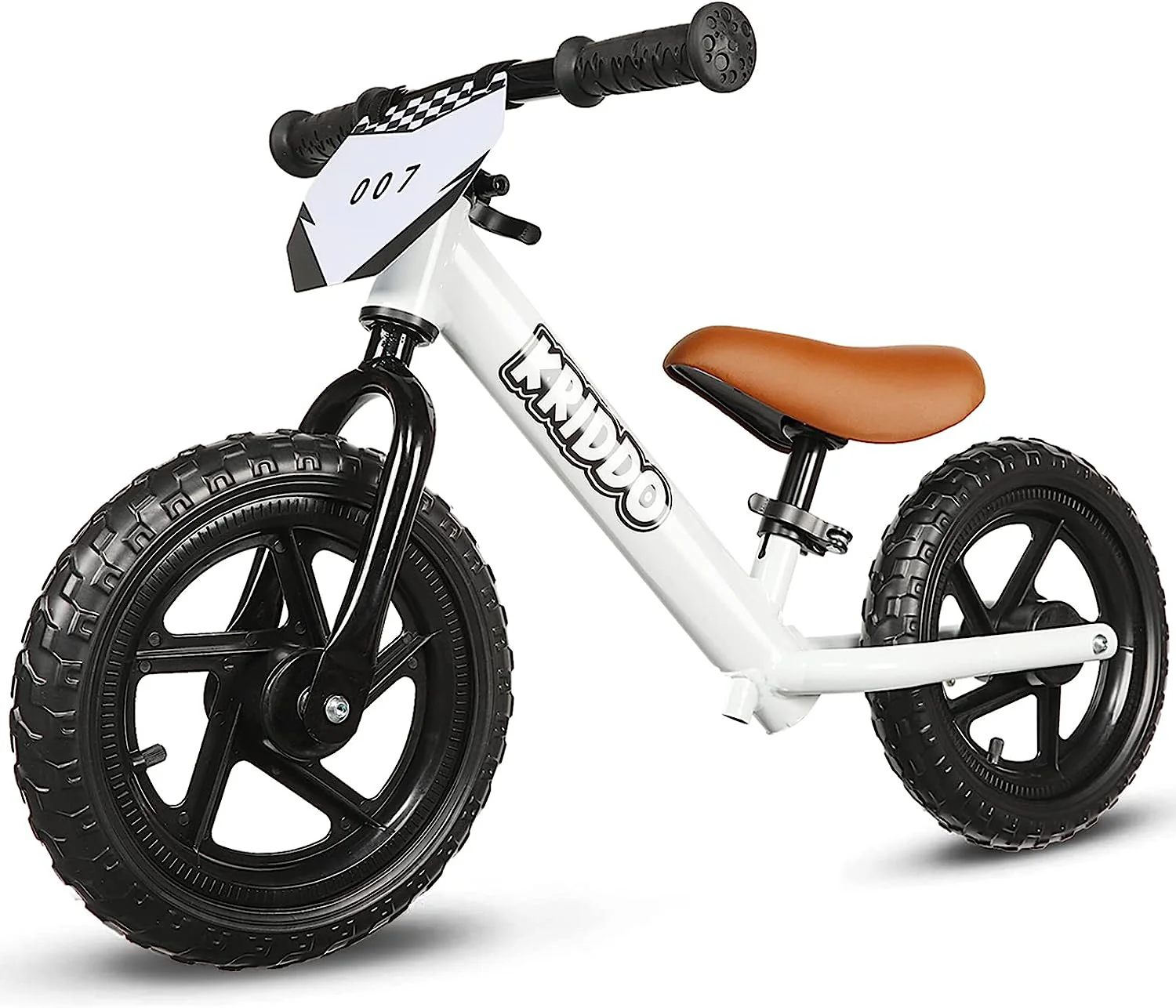 KRIDDO Toddler Balance Bike 2 Year Old,12 Inch Push Bicycle with Customize Plate (3 Sets of Stickers Included), Steady Balancing, Gift Bike for 2-5 Boys Girls, Black - Image 10