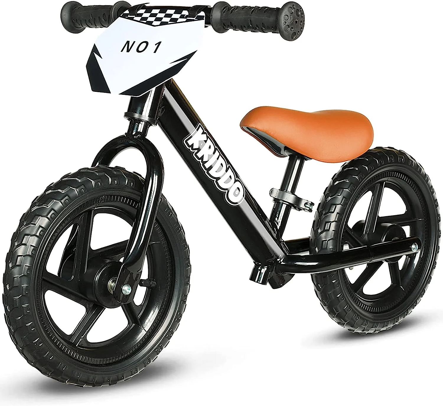 KRIDDO Toddler Balance Bike 2 Year Old,12 Inch Push Bicycle with Customize Plate (3 Sets of Stickers Included), Steady Balancing, Gift Bike for 2-5 Boys Girls, Black - Image 9