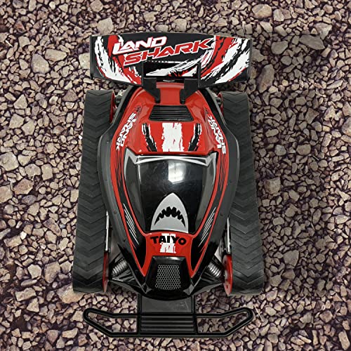 Landshark 1:16 Scale All Terrain RC Car, 4WD Electric Vehicle with Remote Control, Includes Controller and Rechargeable Battery, Red - Image 3