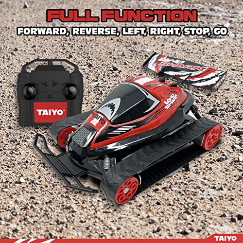 Landshark 1:16 Scale All Terrain RC Car, 4WD Electric Vehicle with Remote Control, Includes Controller and Rechargeable Battery, Red - Image 7