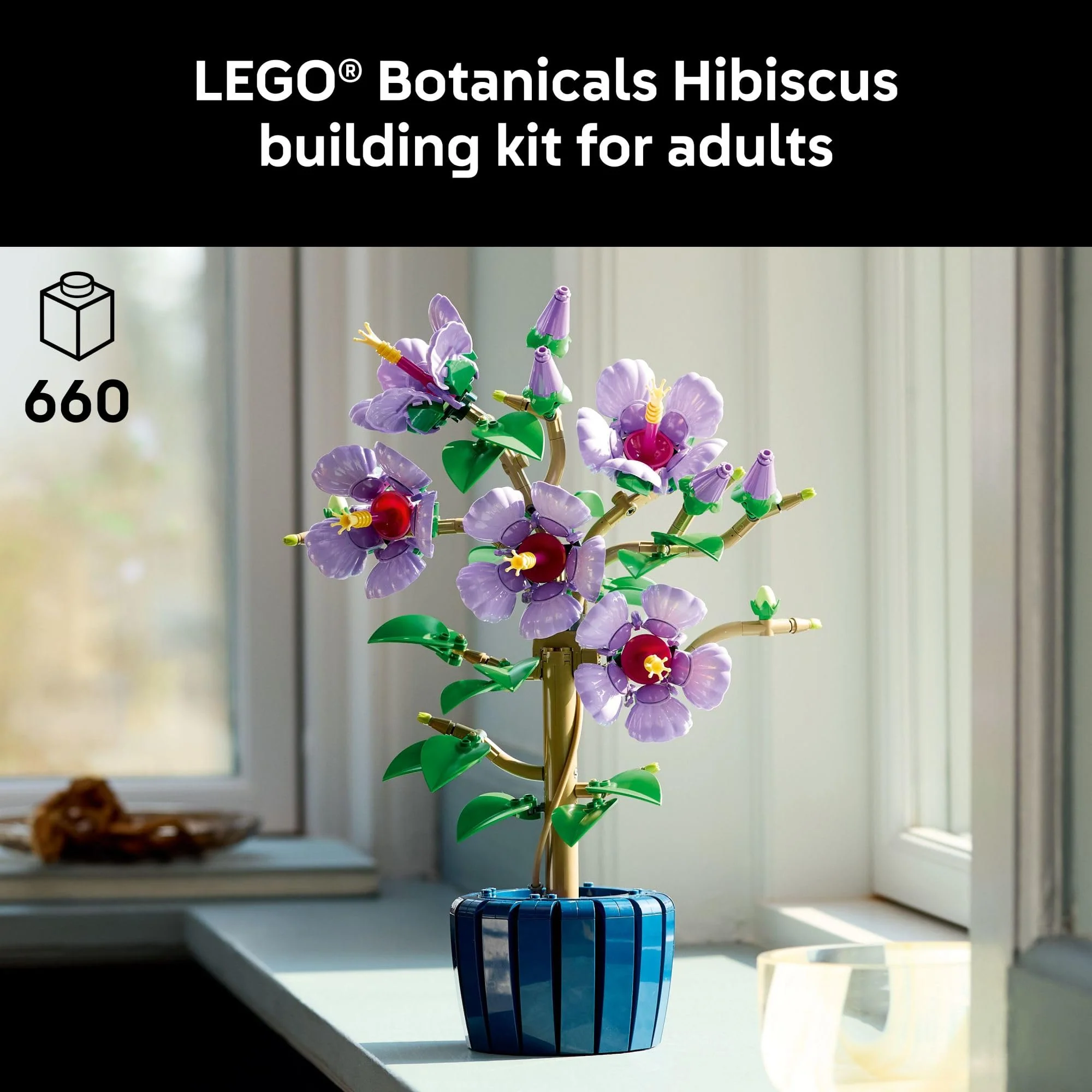 LEGO Botanicals Hibiscus Flower Building Set - Artificial Plant & Flower Building Blocks for Women & Men, Ages 18+ - Image 7