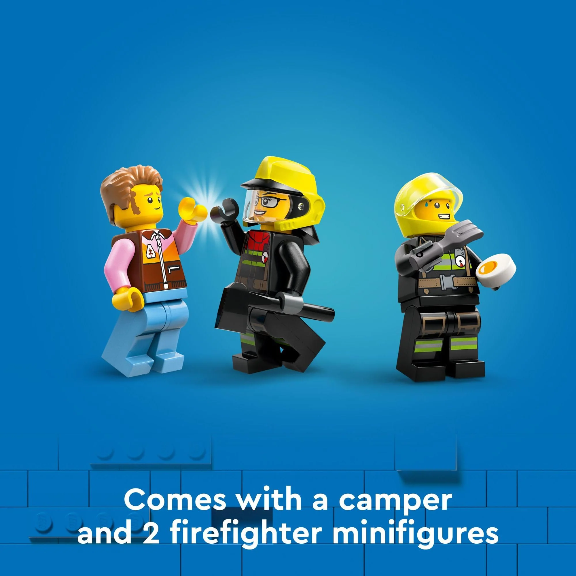 LEGO City 4x4 Fire Truck with Rescue Boat Toy for Kids Ages 5 and Up, Pretend Play Toy for Boys and Girls with a Truck Toy, Trailer, Dinghy and Tent, Plus 1 Camper and 2 Firefighter Minifigures, 60412 - Image 3