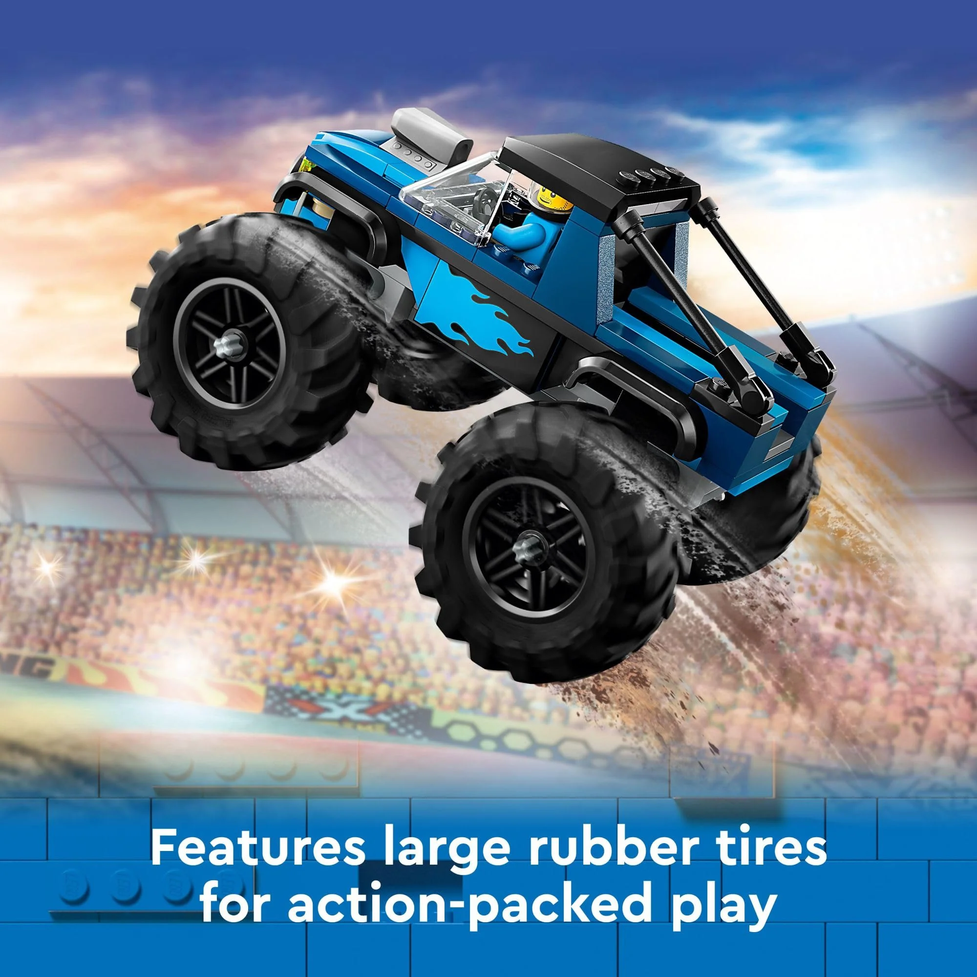 LEGO City Blue Monster Truck Off-Road Toy Playset with a Driver Minifigure, Imaginative Toys for Kids, Fun Gift for Boys and Girls Aged 5 Plus, Mini Monster Truck, 60402 - Image 5