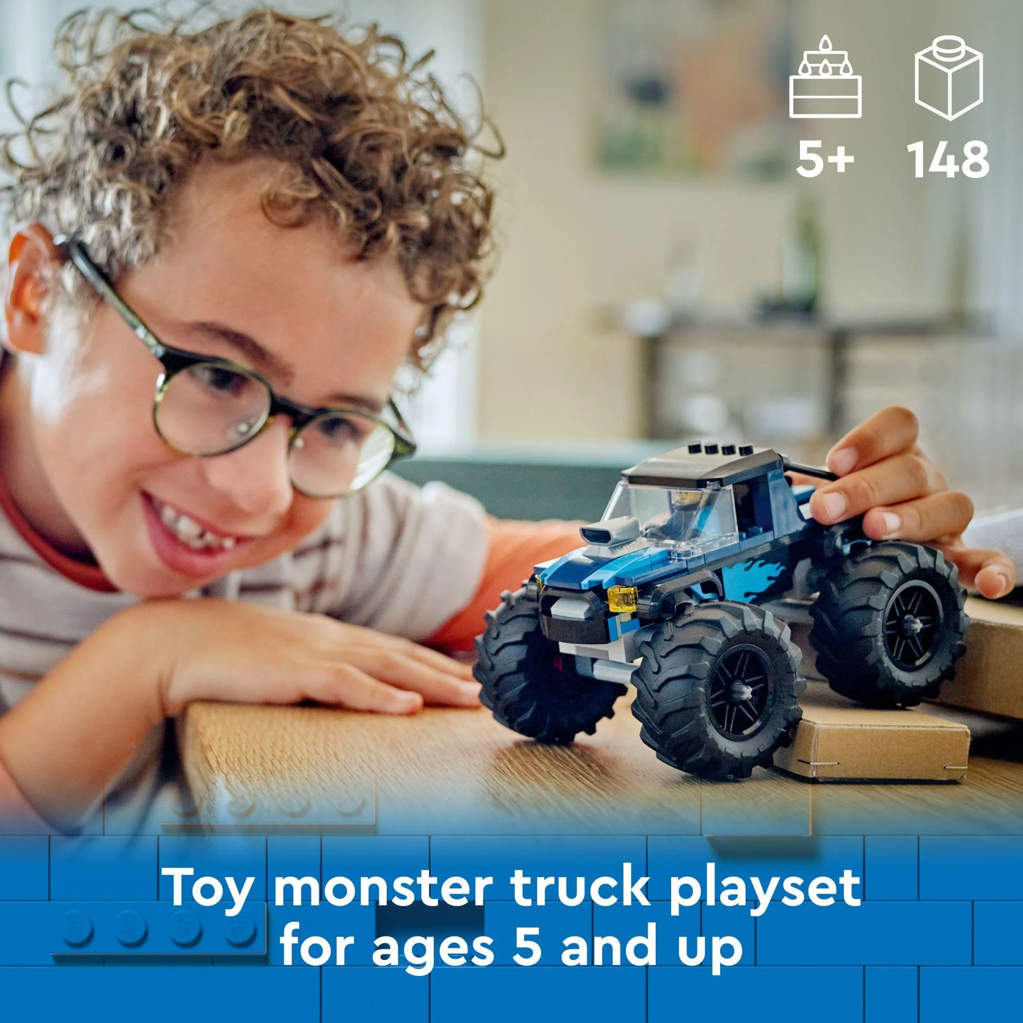 LEGO City Blue Monster Truck Off-Road Toy Playset with a Driver Minifigure, Imaginative Toys for Kids, Fun Gift for Boys and Girls Aged 5 Plus, Mini Monster Truck, 60402 - Image 6