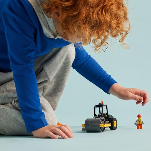 LEGO City Construction Steamroller Toy Playset, Fun Gift, Construction Toy Set for Kids Aged 5 Years Old Plus, Model Truck with a Worker Minifigure, Imaginative Play for Boys and Girls, 60401 - Image 4