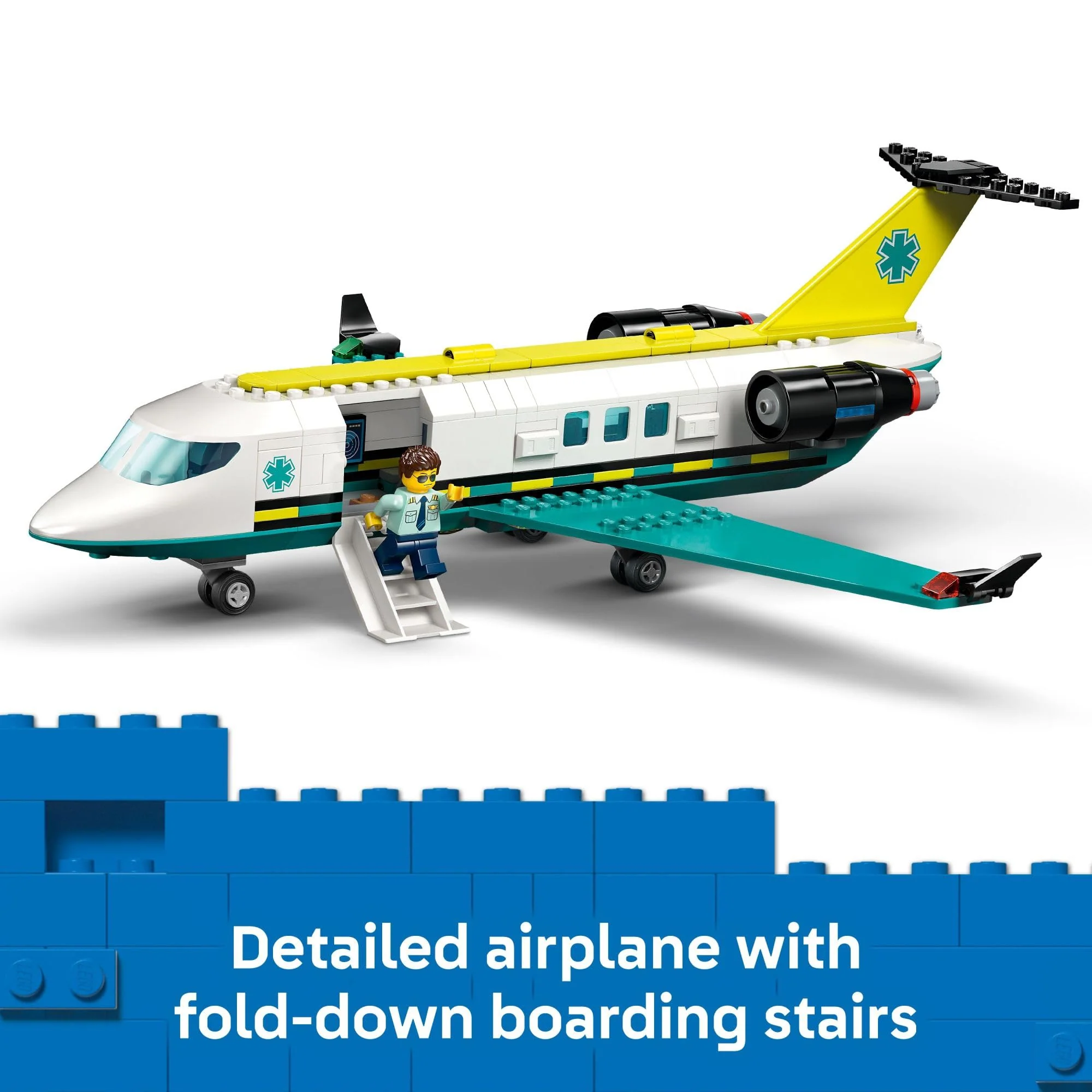 LEGO City Emergency Air Ambulance Airplane Building Toy for Kids - Pretend Play Rescue Airplane Model for Boys & Girls, Ages 6+ - Building Blocks W/Hero Minifigures - Gift Idea for Birthdays - 60465 - Image 5