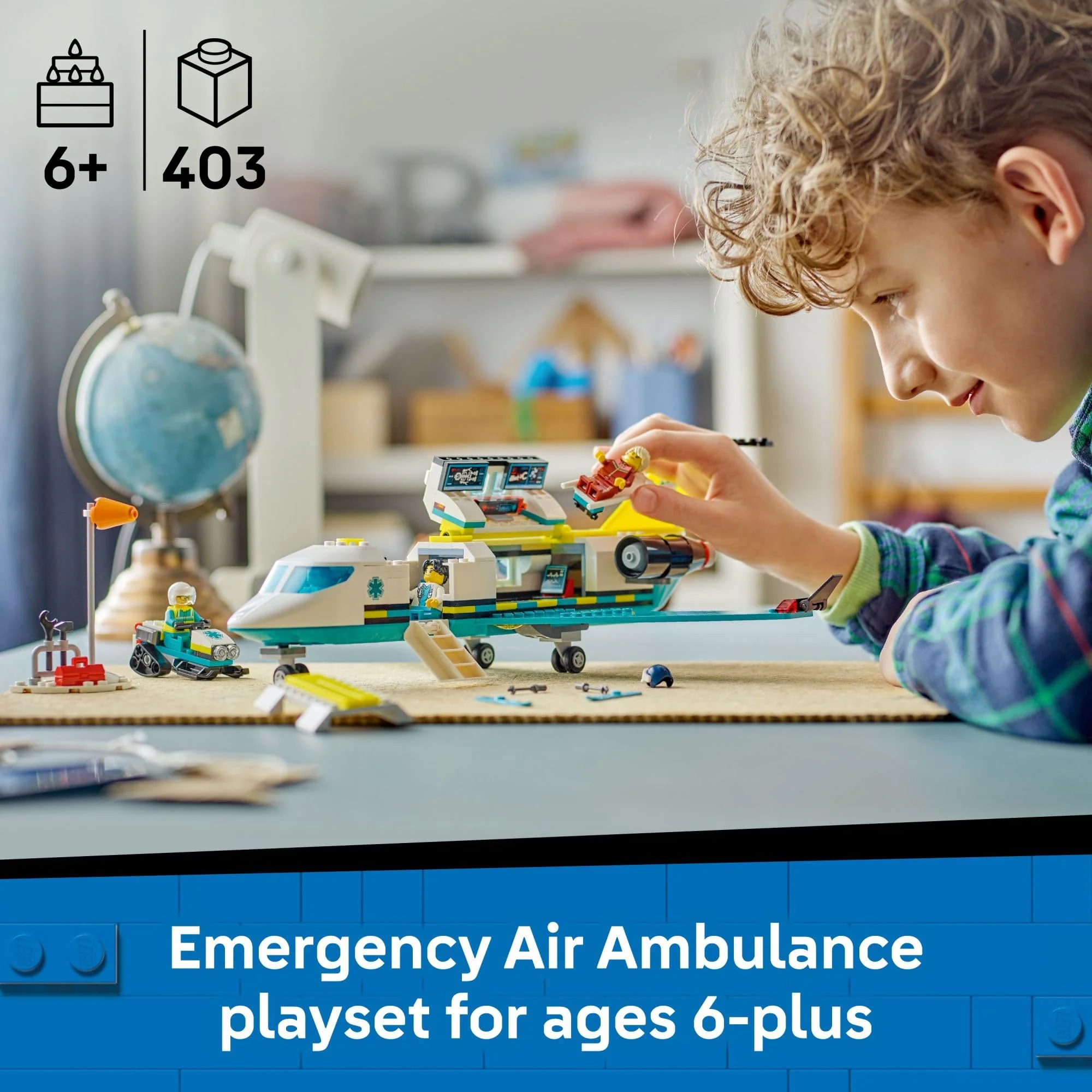 LEGO City Emergency Air Ambulance Airplane Building Toy for Kids - Pretend Play Rescue Airplane Model for Boys & Girls, Ages 6+ - Building Blocks W/Hero Minifigures - Gift Idea for Birthdays - 60465 - Image 6