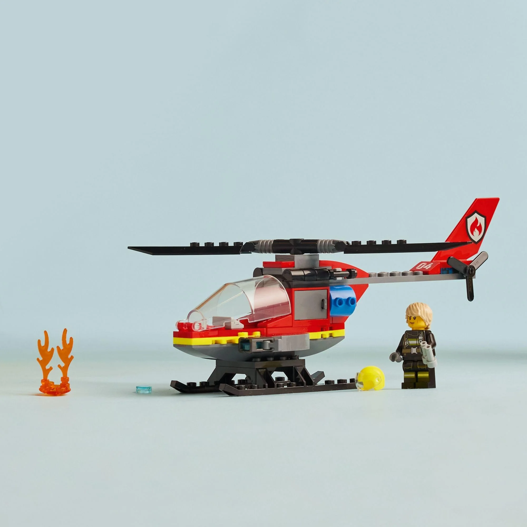 LEGO City Fire Rescue Helicopter Toy, Building Set with Firefighter Minifigure Pilot Toy, Fun Gift or Pretend Play Toy for Boys, Girls and Kids Ages 5 and Up, 60411 - Image 4