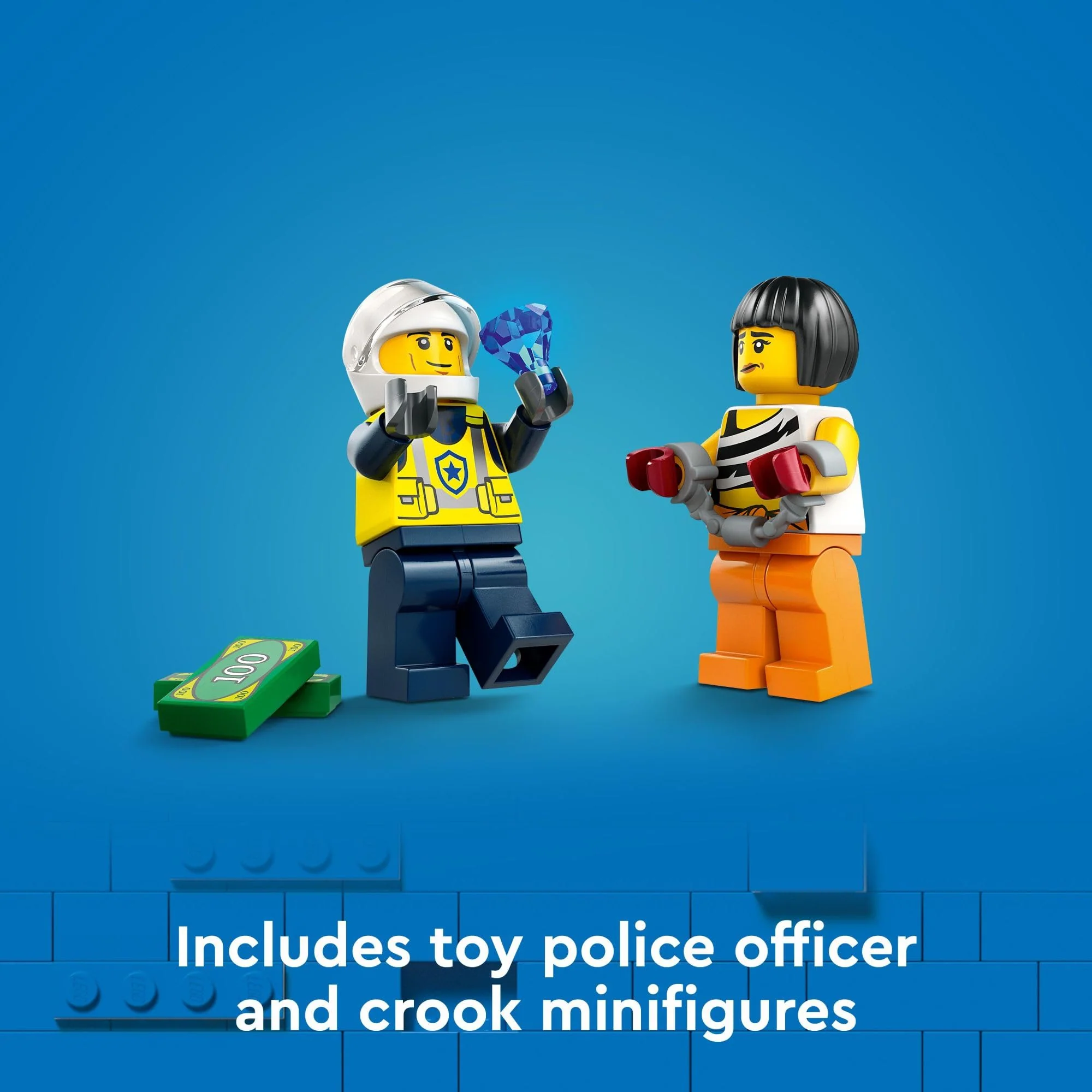 LEGO City Police Car and Muscle Car Chase, Emergency Vehicle Toy for Boys and Girls, Fun Gift for Kids Ages 6+ who Love Pretend Play Toys, Police Car Toy with Officer and Crook Minifigures, 60415 - Image 3