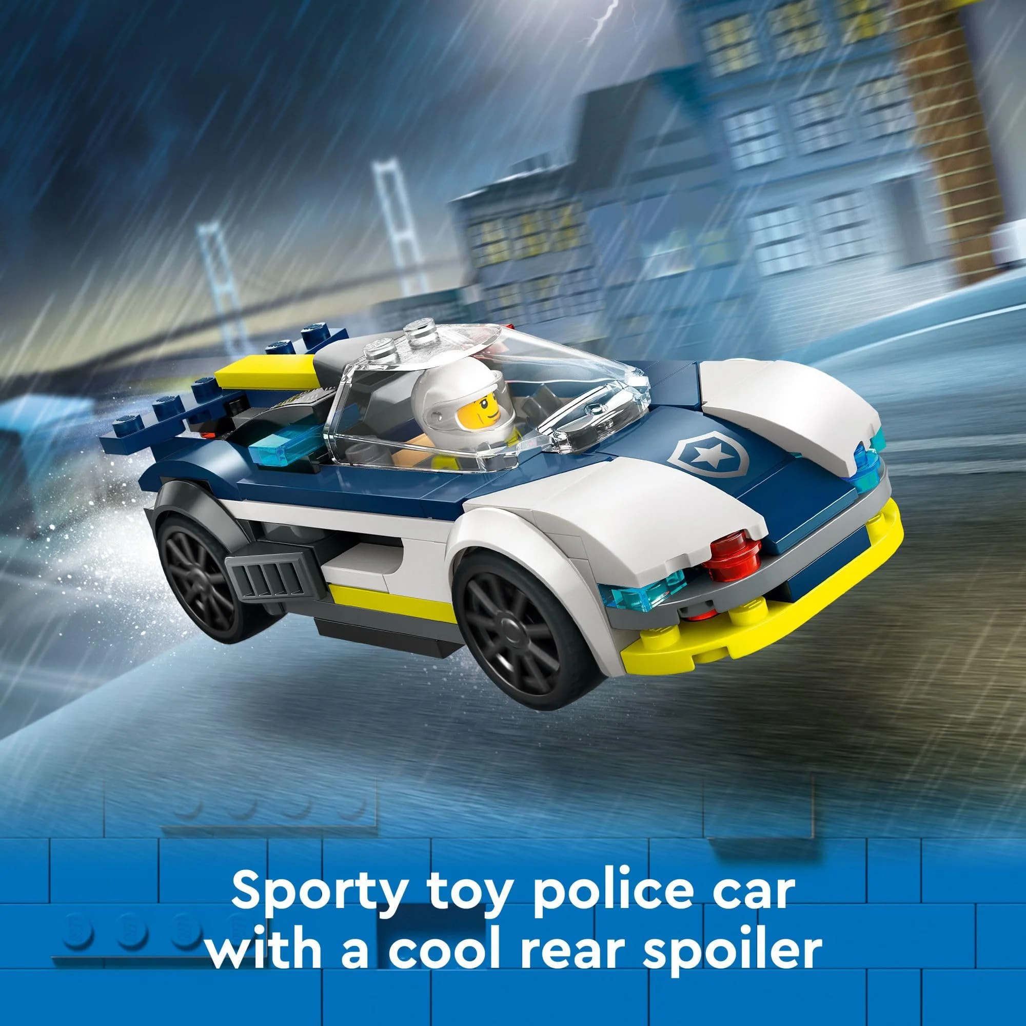 LEGO City Police Car and Muscle Car Chase, Emergency Vehicle Toy for Boys and Girls, Fun Gift for Kids Ages 6+ who Love Pretend Play Toys, Police Car Toy with Officer and Crook Minifigures, 60415 - Image 5
