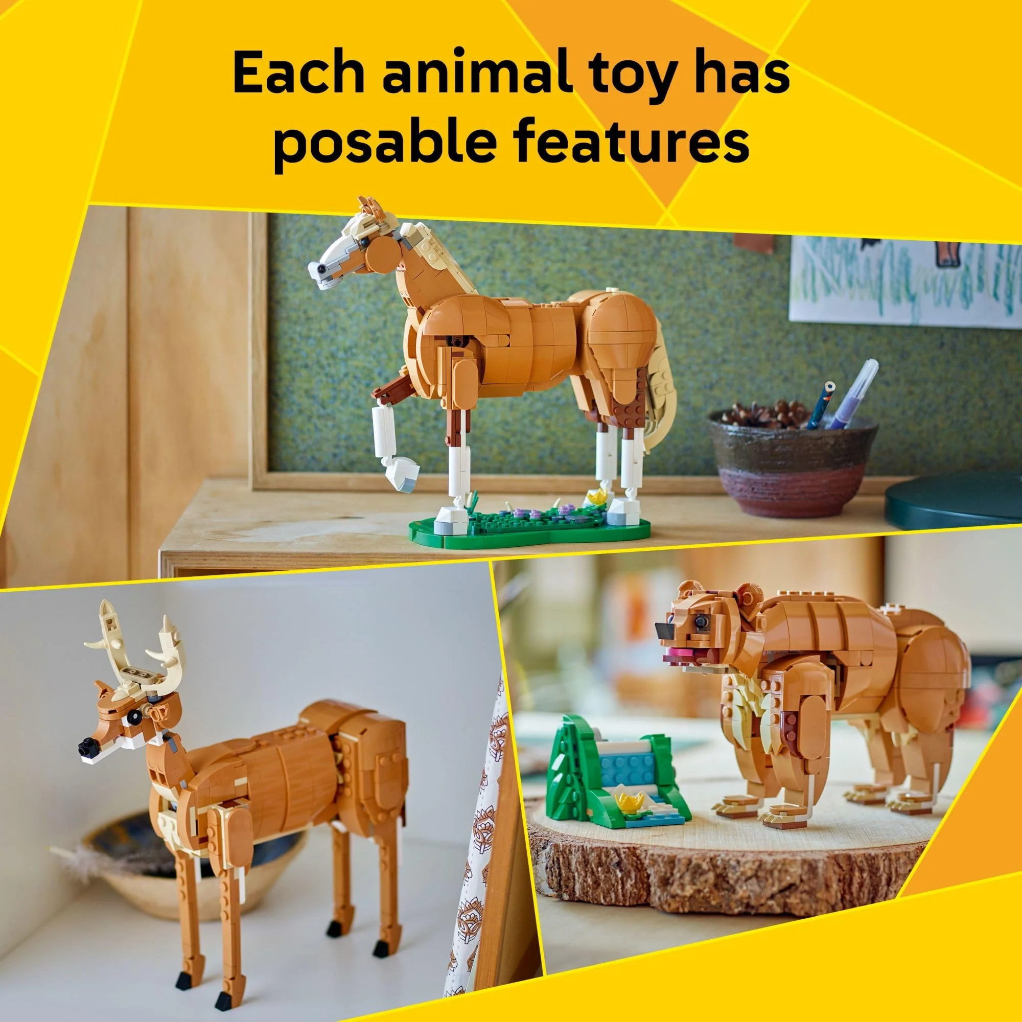 LEGO Creator 3 in 1 Beautiful Horse Building Toy for Kids - Learning Toy for Girls & Boys, Ages 9+ - Build a Horse, Bear, or Deer - Gift for Christmas - 31166 - Image 2