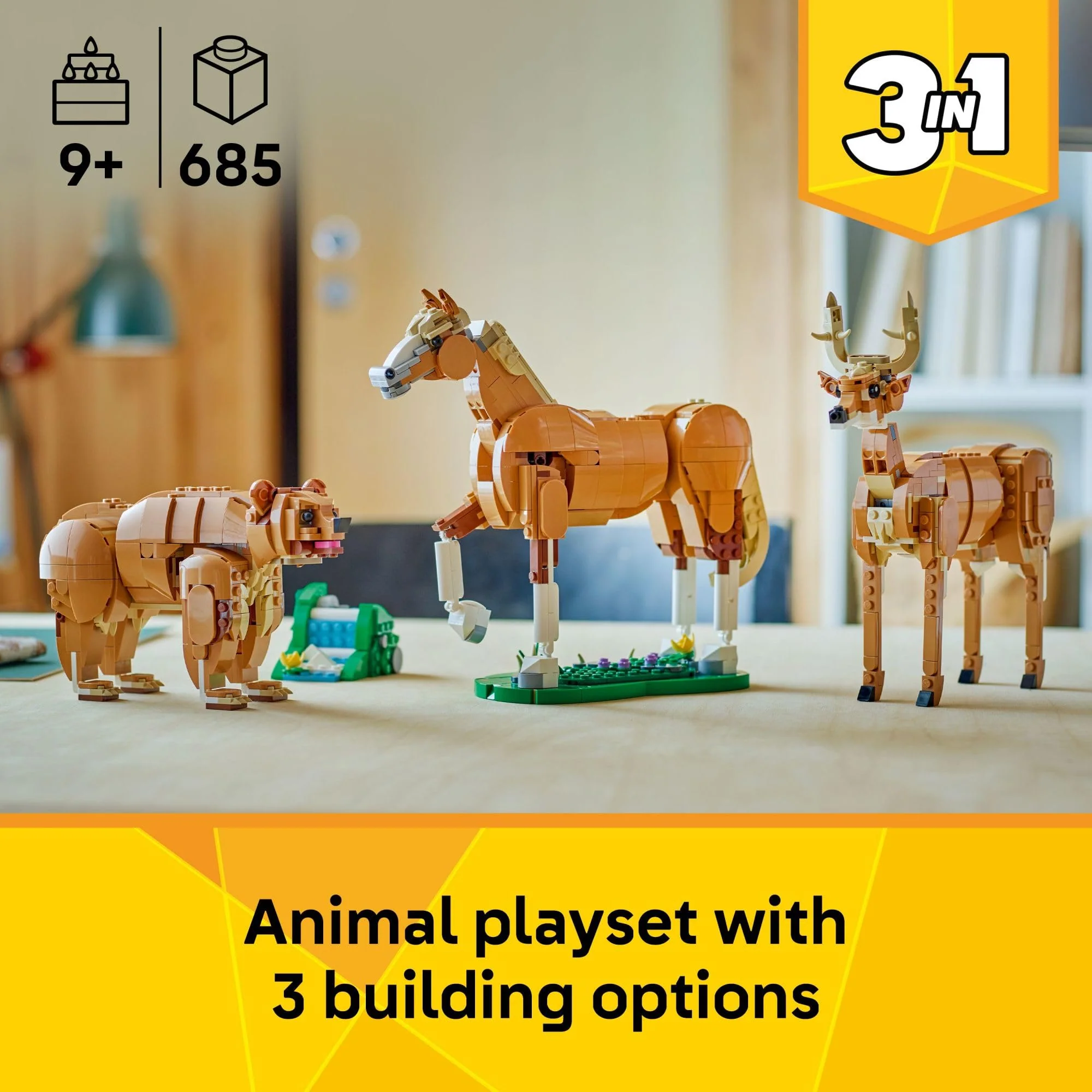 LEGO Creator 3 in 1 Beautiful Horse Building Toy for Kids - Learning Toy for Girls & Boys, Ages 9+ - Build a Horse, Bear, or Deer - Gift for Christmas - 31166 - Image 5