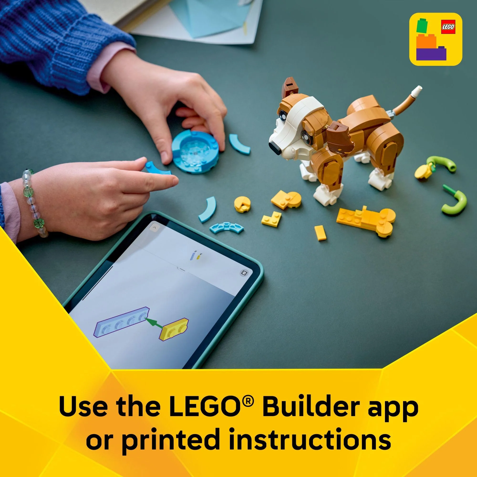 LEGO Creator 3 in 1 Cute Animals: Playful Puppy Dog Building Toy for Girls & Boys - Build a Pretend Play Dog, Squirrel, or Duck Toy - Gift Idea for Kids, Ages 8+ - 31382 - Image 2