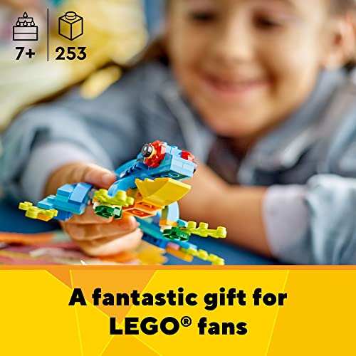 LEGO Creator 3 in 1 Exotic Parrot to Frog to Fish 31136 Animal Figures Building Toy, Creative Toys and Easter Gift for Kids Ages 7 and up - Image 2