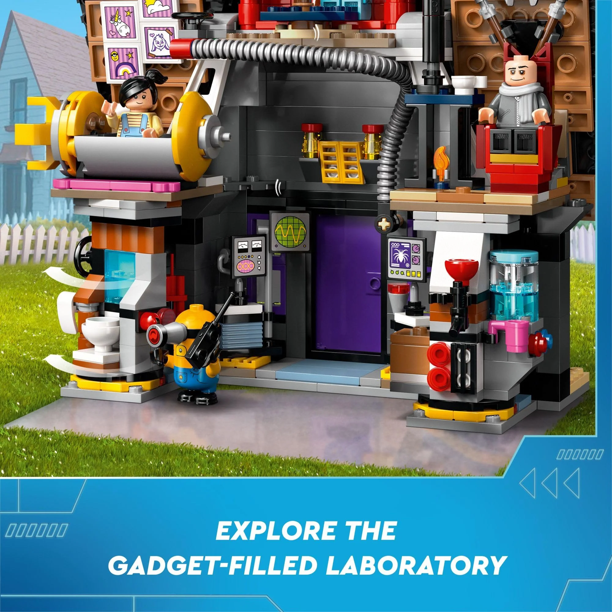 LEGO Despicable Me 4 Minions and Gru's Family Mansion, Minions Toy House and Tree Playset from Movie, Fun Despicable Me Toy, Creative Gift for Boys and Girls Aged 8 and Up, 75583 - Image 3