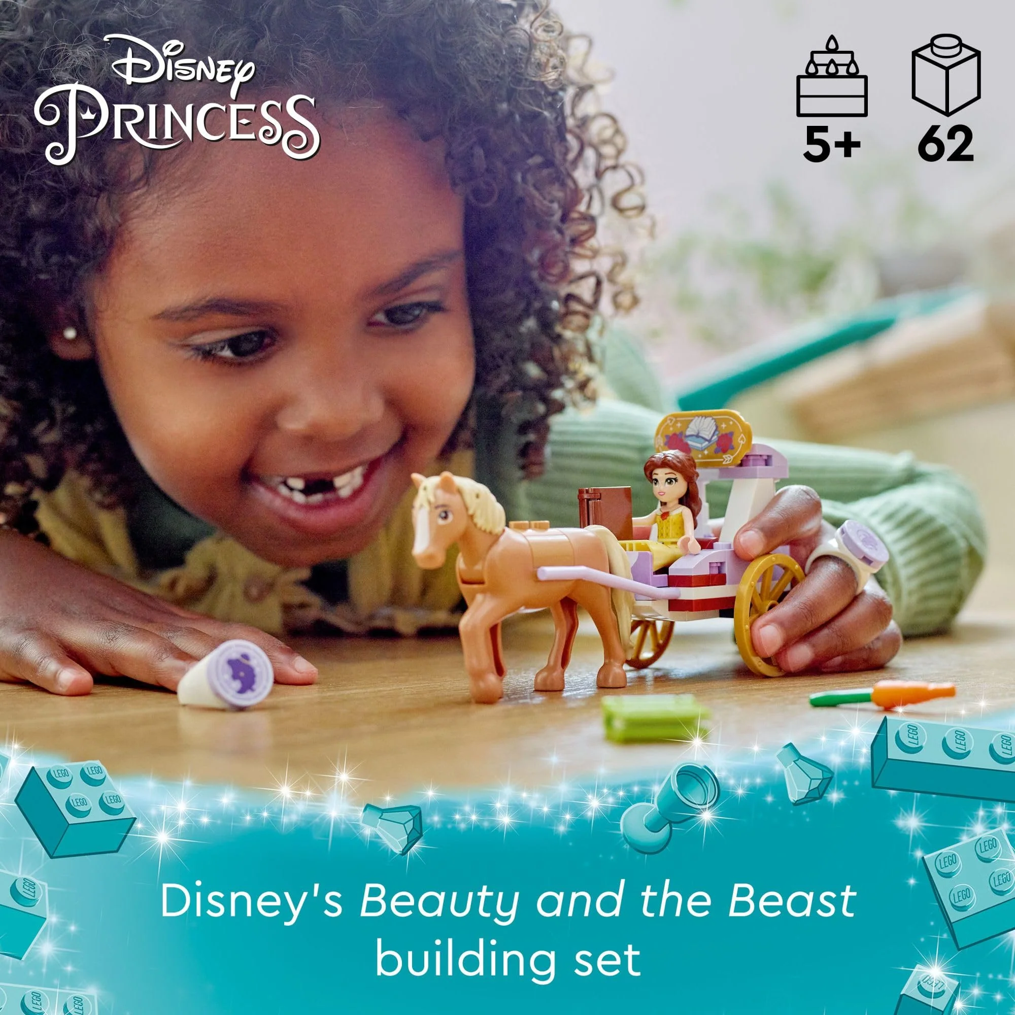 LEGO Disney Princess Belle’s Storytime Horse Carriage and Mini-Doll, Princess Toy for Kids, Disney’s Beauty and The Beast Movie Gift for Girls and Boys Ages 5 and Up, 43233 - Image 6