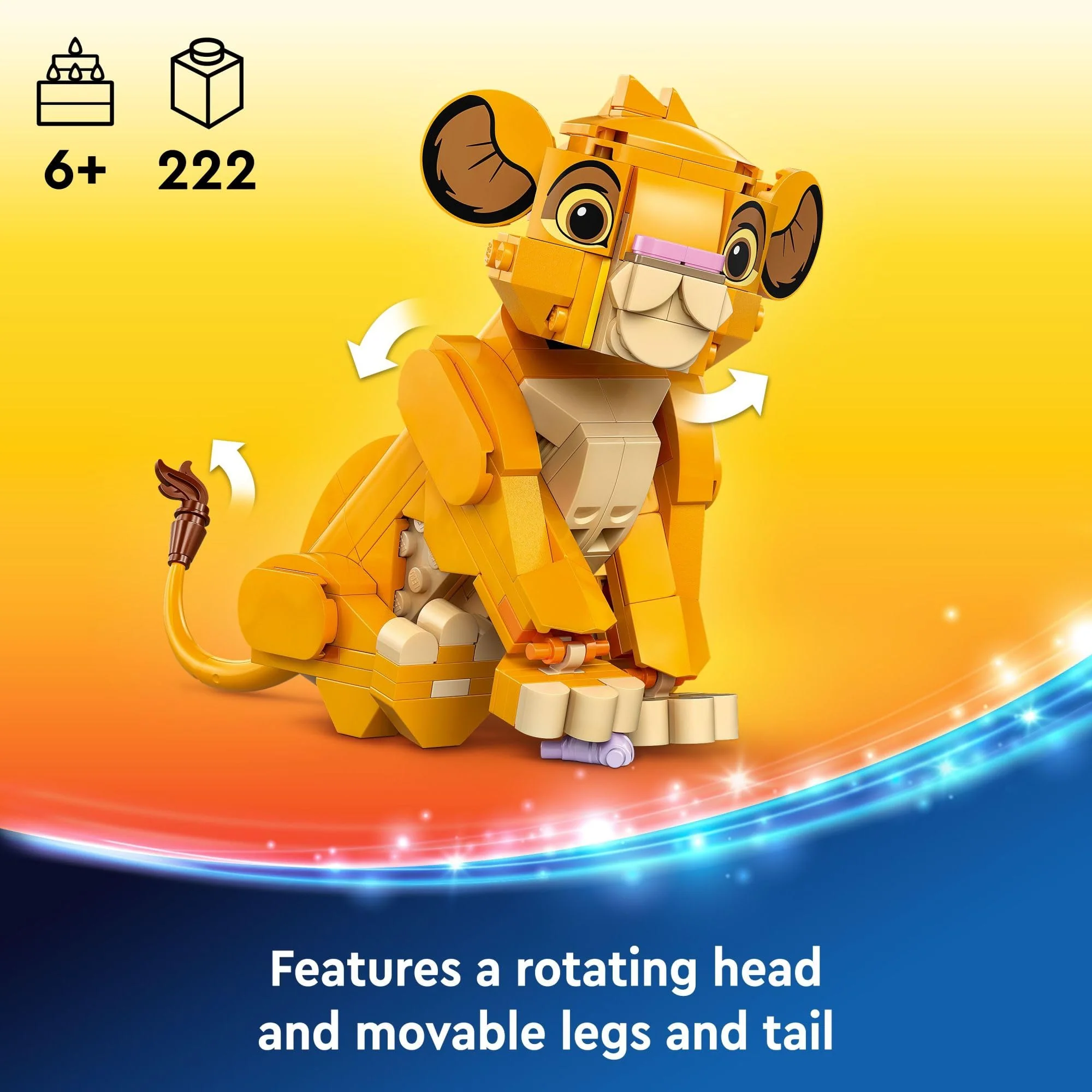 LEGO Disney Simba The Lion King Cub Building Toy - Collectible Play & Display Set - 6 Year Old Girl & Boy Birthday Gift - Detailed Model of Disney Simba - Image 4