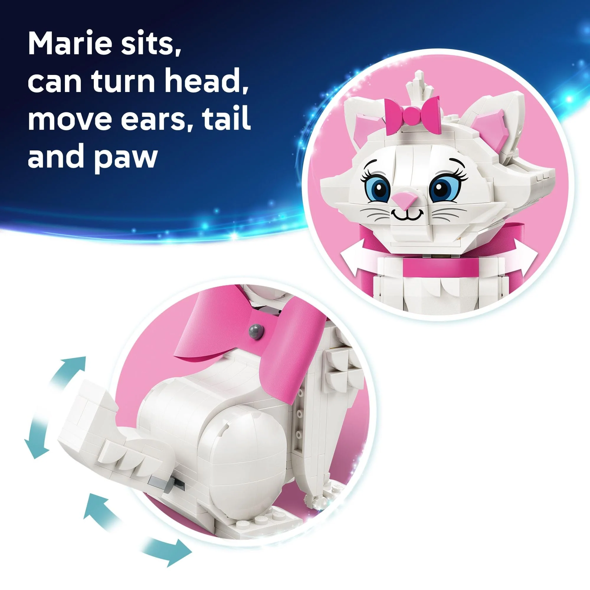 LEGO Disney The Aristocats Adorable Marie Toy Building Set - Bedroom or Desk Decor for Girls & Boys, Ages 7+ - Disney Gifts for Kids & Fans - 43286 - Image 3