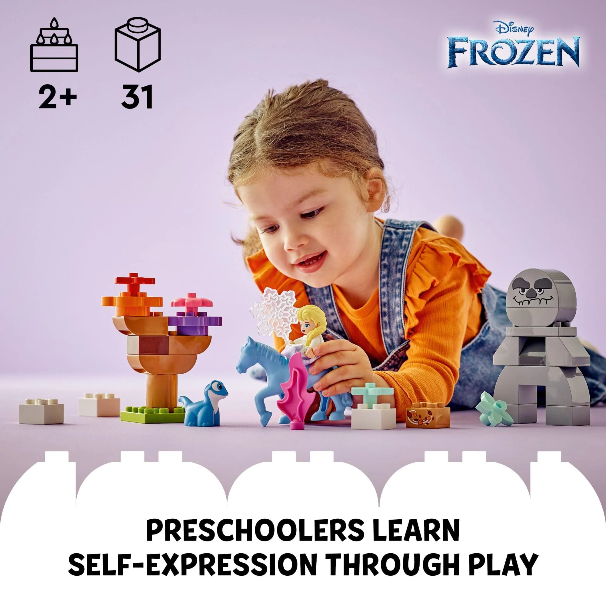 LEGO DUPLO Disney Elsa & Bruni in The Enchanted Forest Frozen Toy - Disney Princess Building Set for Toddlers with Elsa Minifigure - Gift Ideas for Preschool Girls & Boys, Ages 2+ - 10418 - Image 6