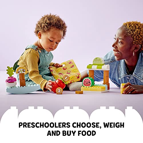 LEGO DUPLO My First Organic Market 10983, Fruit and Vegetables Toy Food Set, Learn Numbers, Stacking Educational Toys for Toddlers 18 Months - 3 Years Old - Image 5