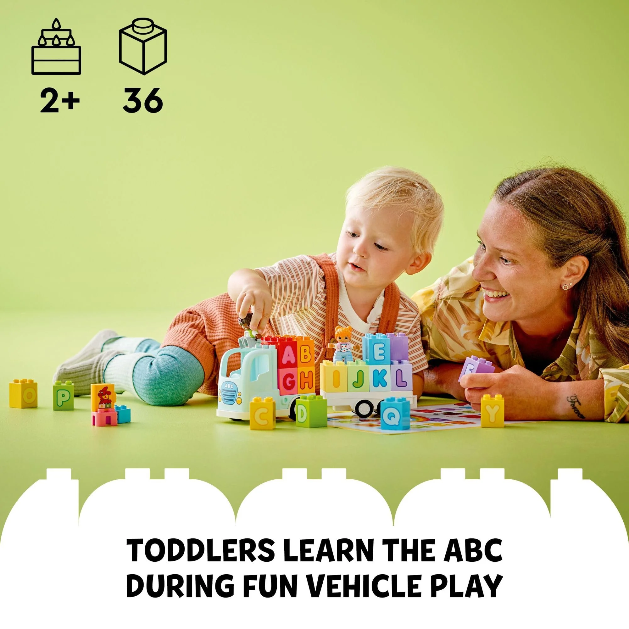 LEGO DUPLO Town Alphabet Truck Toy - Toddler Learning & Educational Toys for Preschool, Ages 2+ - Alphabet Blocks for Boys & Girls - Baby Gift Ideas for Birthdays - 10421 - Image 6