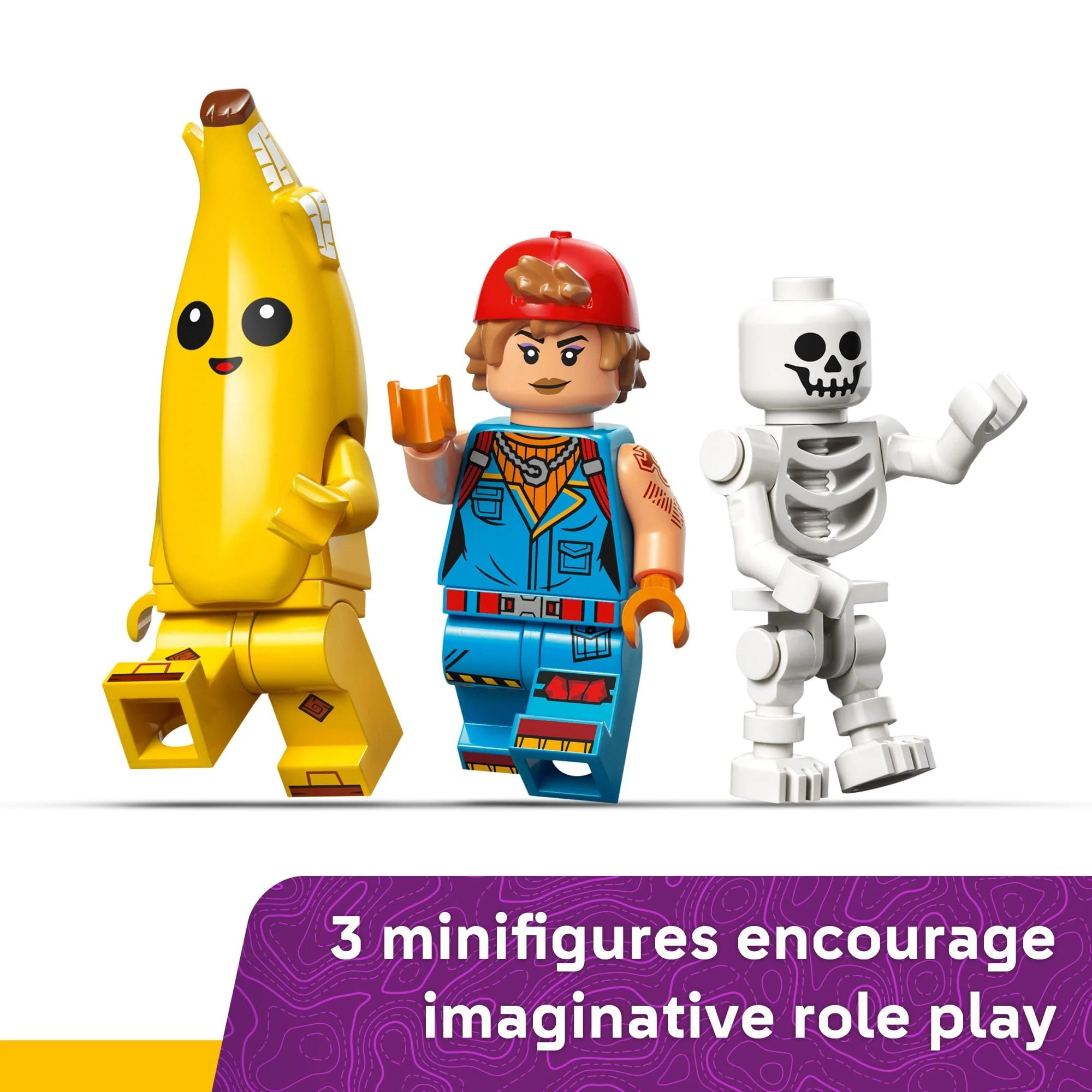 LEGO Fortnite Peely & Sparkplug’s Camp Kids Toy - Pretend Play and Video Game Building Set for Girls & Boys, Ages 7+ - Fortnight Toy Figures Peely, Sparkplug, & More - Image 3