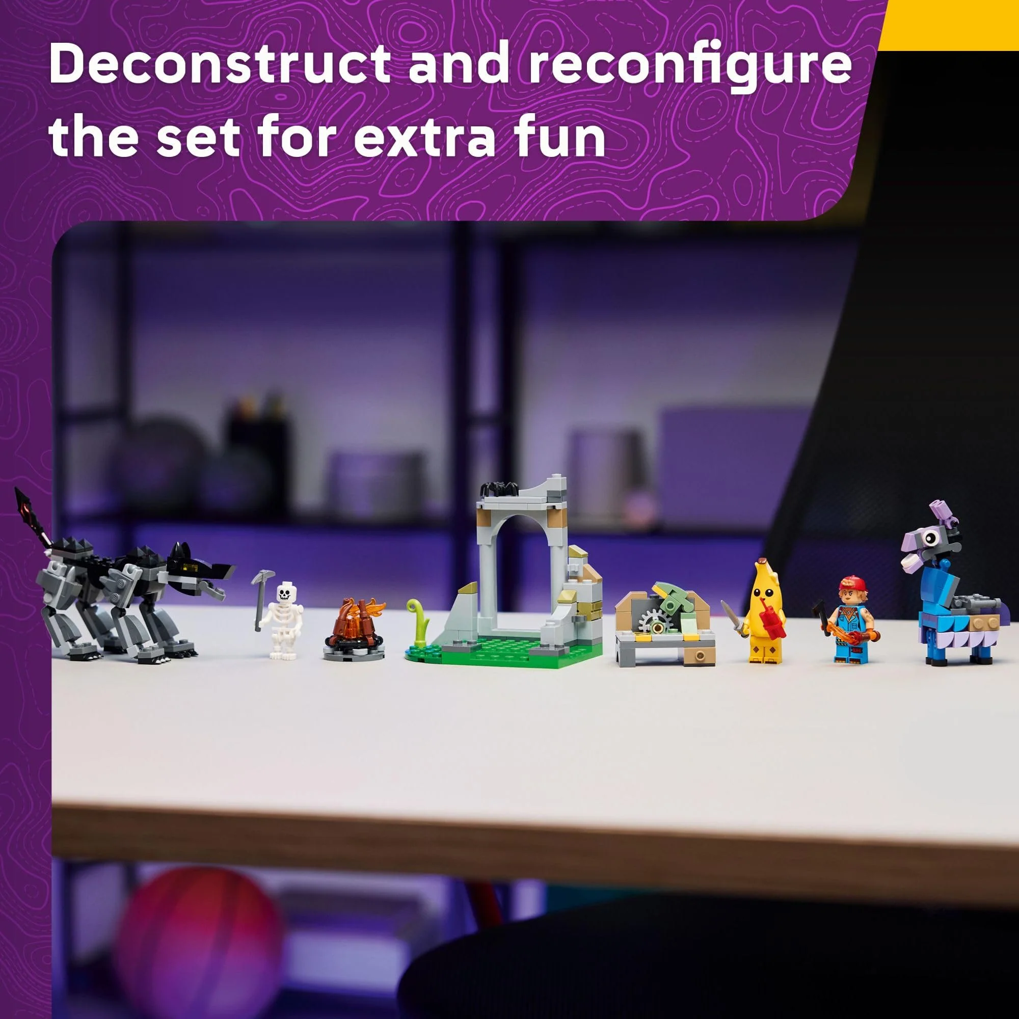 LEGO Fortnite Peely & Sparkplug’s Camp Kids Toy - Pretend Play and Video Game Building Set for Girls & Boys, Ages 7+ - Fortnight Toy Figures Peely, Sparkplug, & More - Image 4